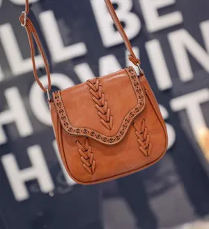 Leather Crossbody With V Stitching