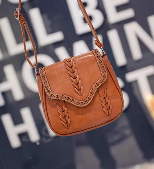 Leather Crossbody With V Stitching