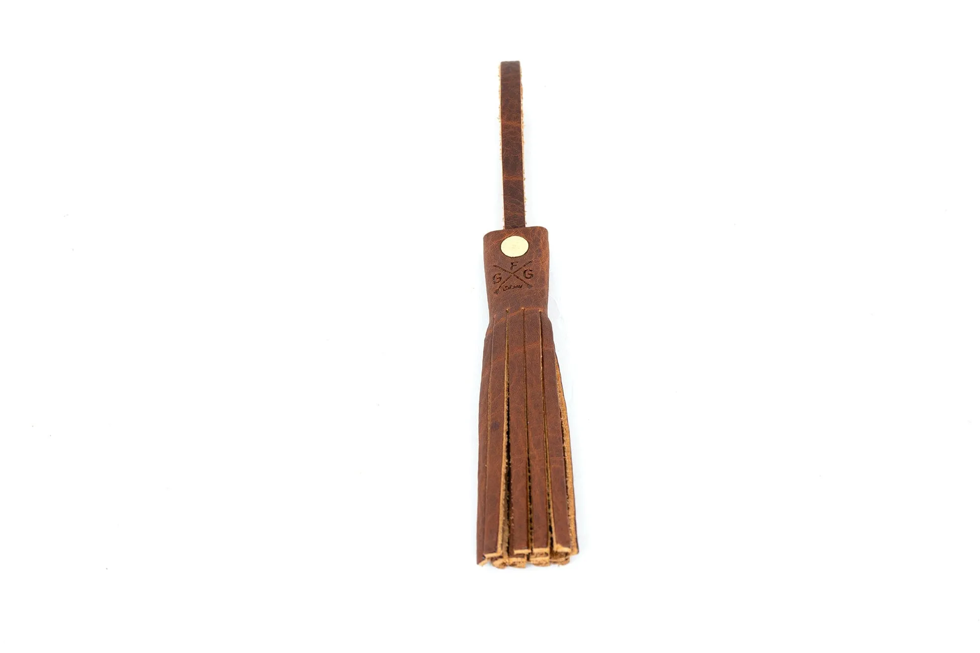 LEATHER TASSEL BAG CHARM - NAVY