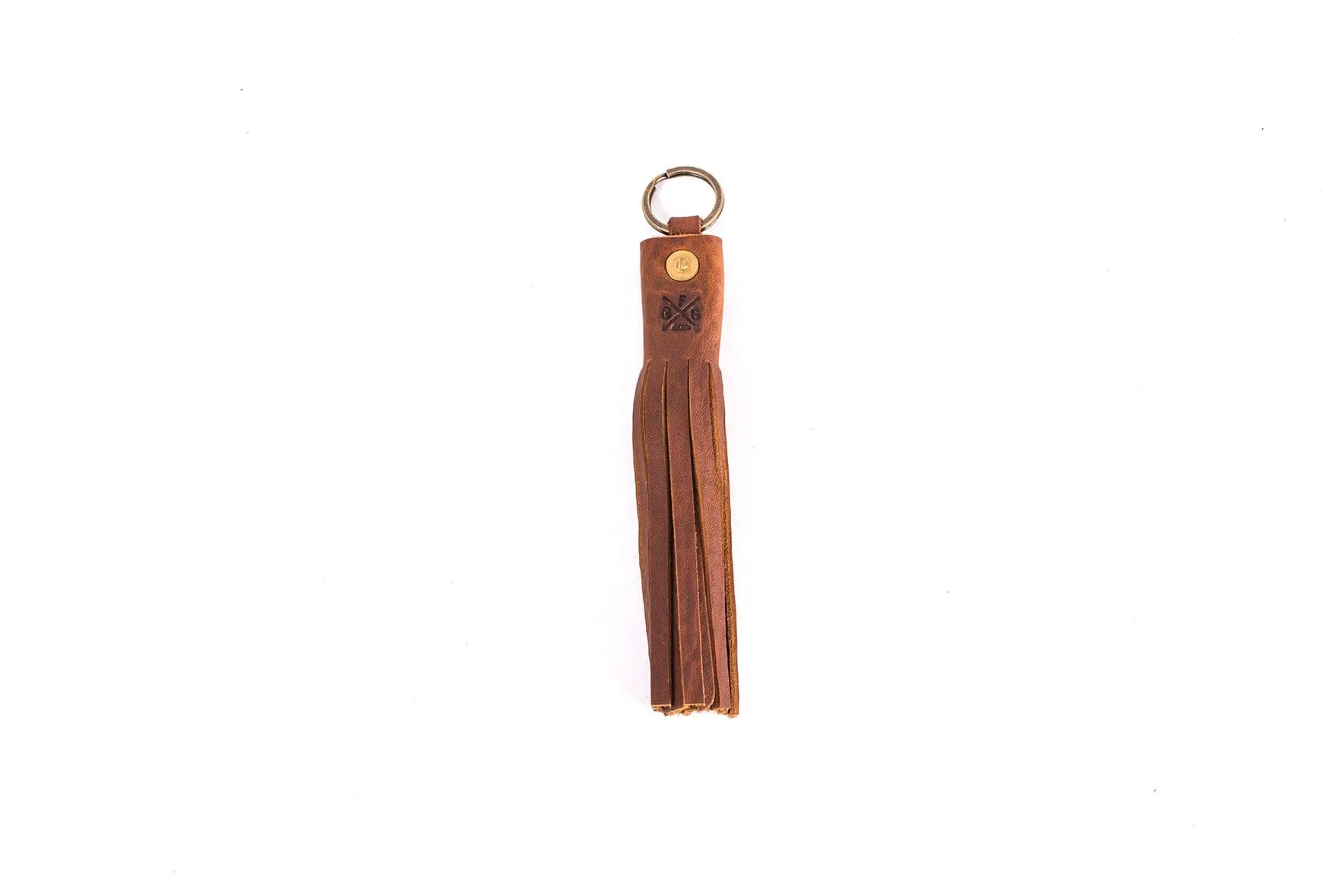 LEATHER TASSEL KEY CHAIN - NAVY