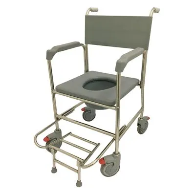 Lifeline Stainless Steel Commode With Plastic Fork & Pvc Seat Cushion 2087
