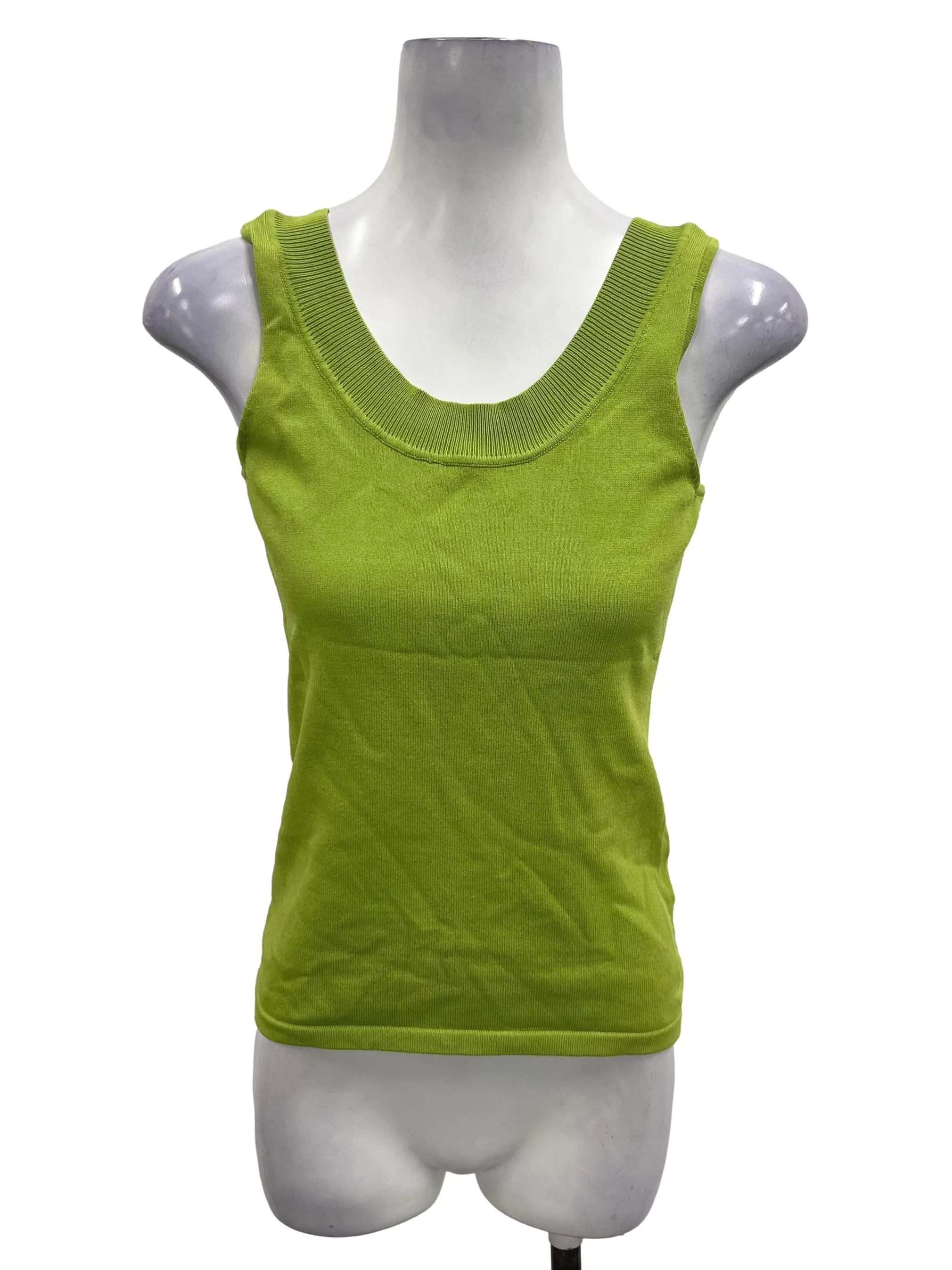 Lime Green U-Neck Knit Top OSN