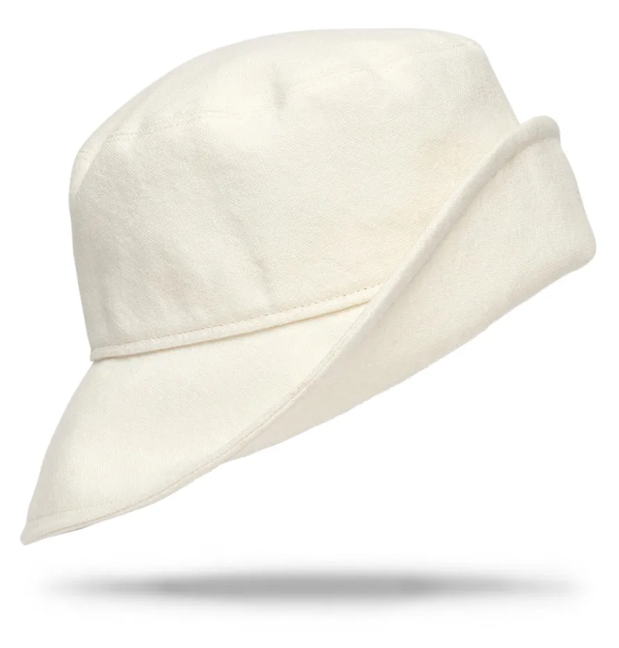 Linen Pearl Bucket Hat