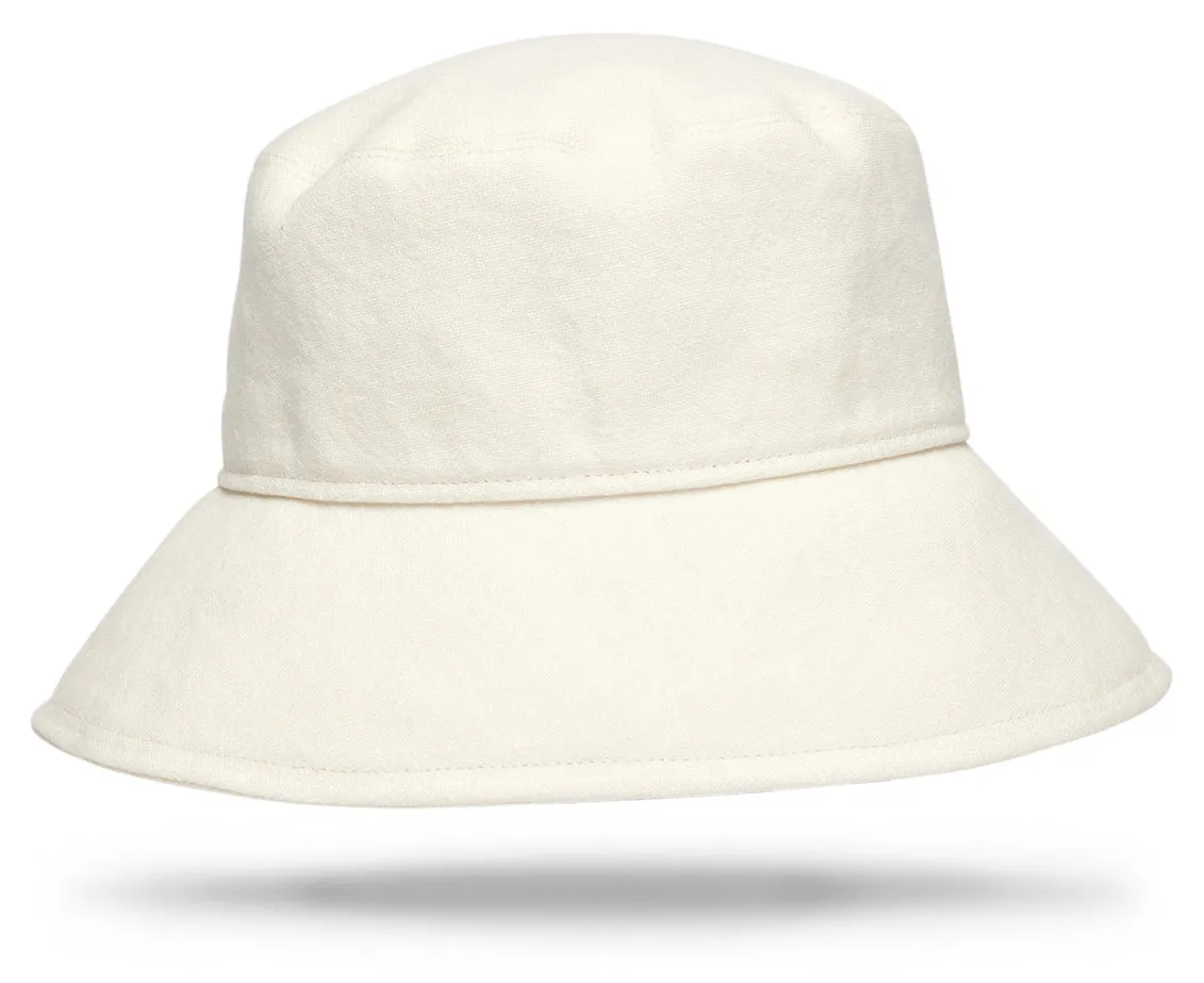 Linen Pearl Bucket Hat