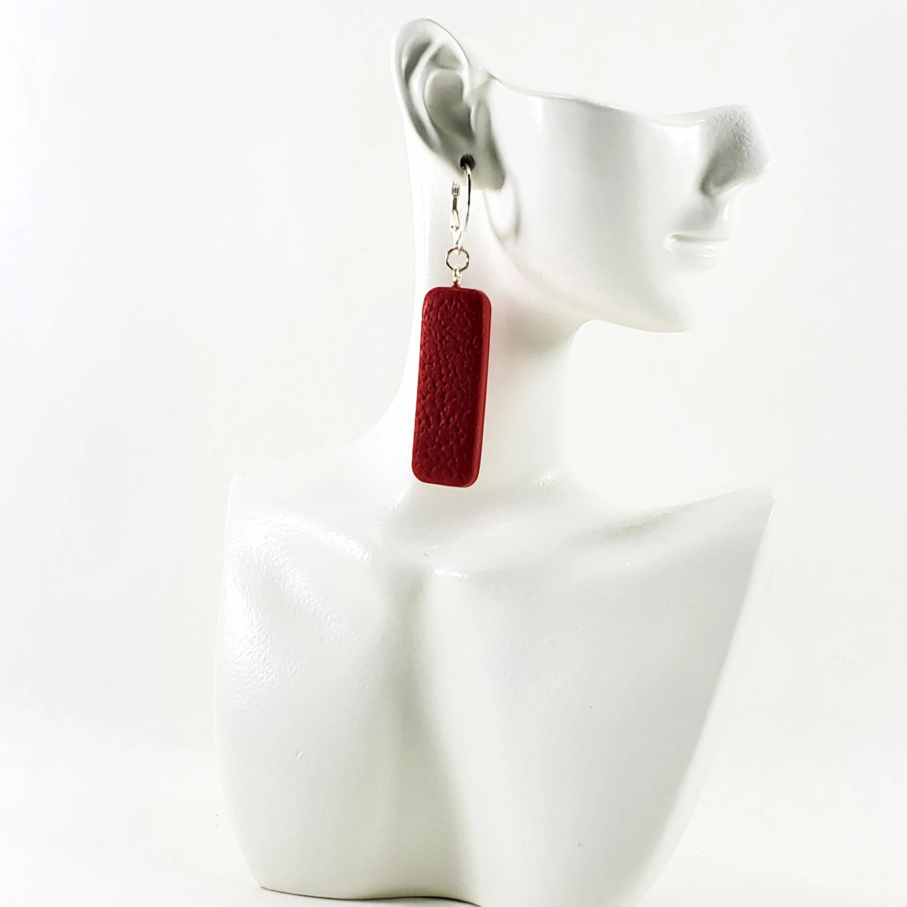 Long Regtangle Dangle Earring - Large - Silver