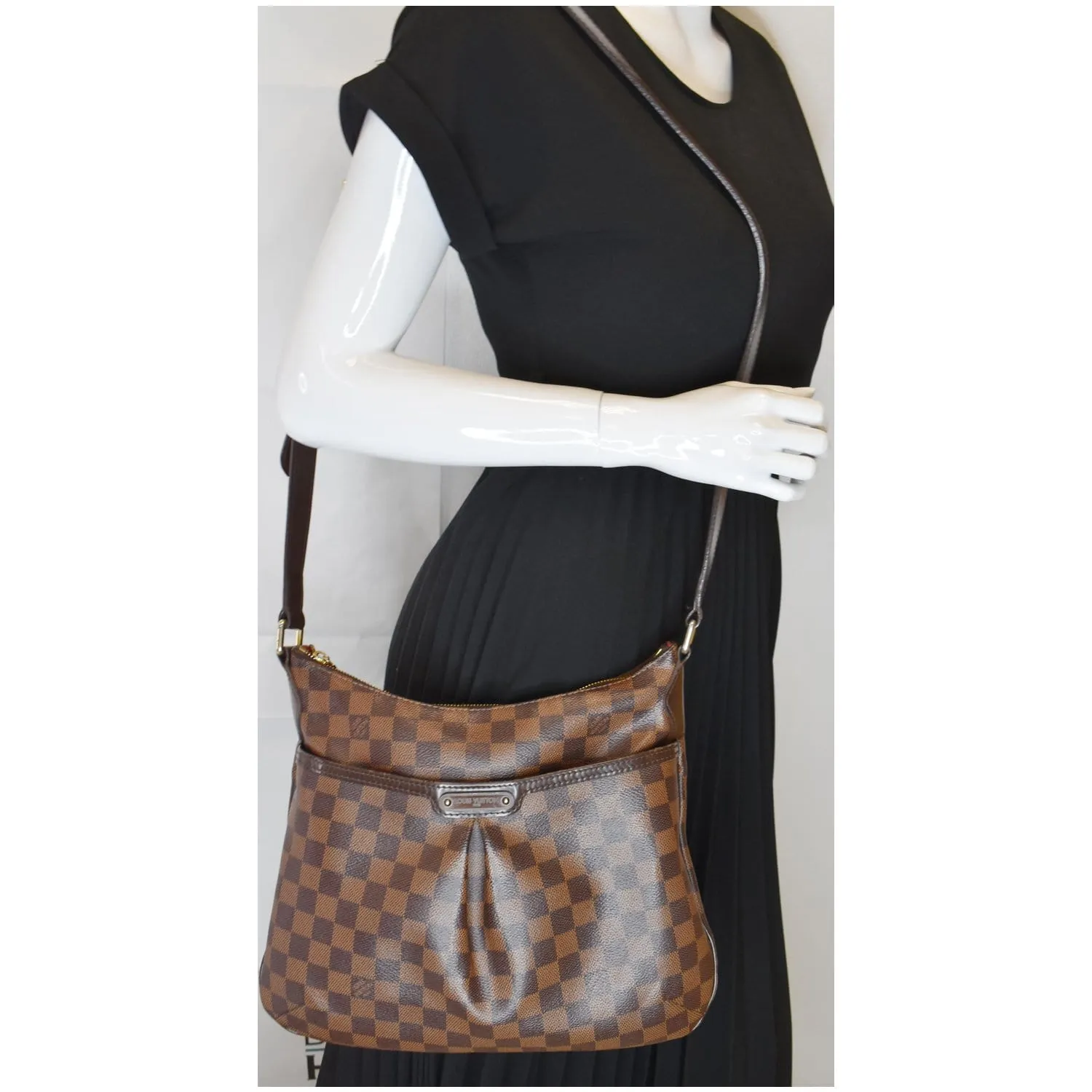 LOUIS VUITTON Bloomsbury PM Damier Ebene Crossbody Bag Brown