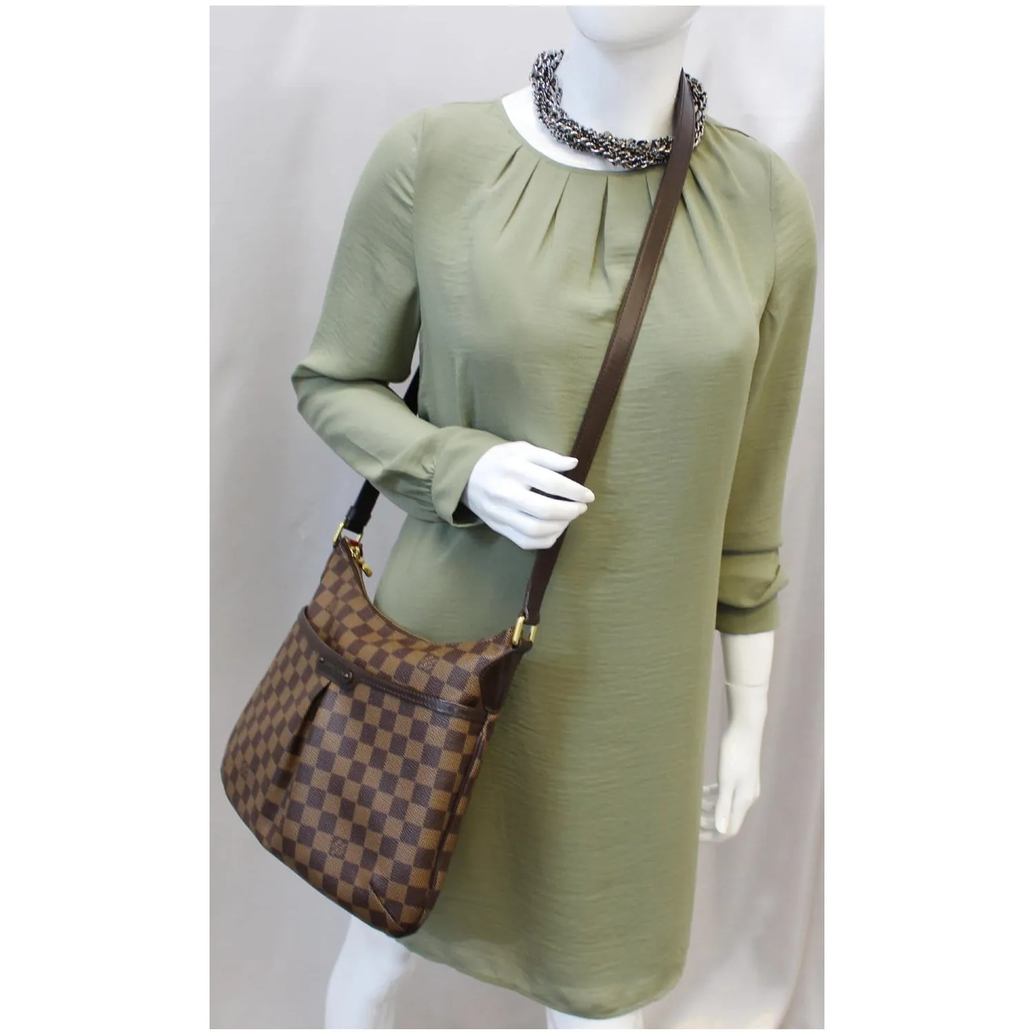 LOUIS VUITTON Bloomsbury PM Damier Ebene Crossbody Bag Brown
