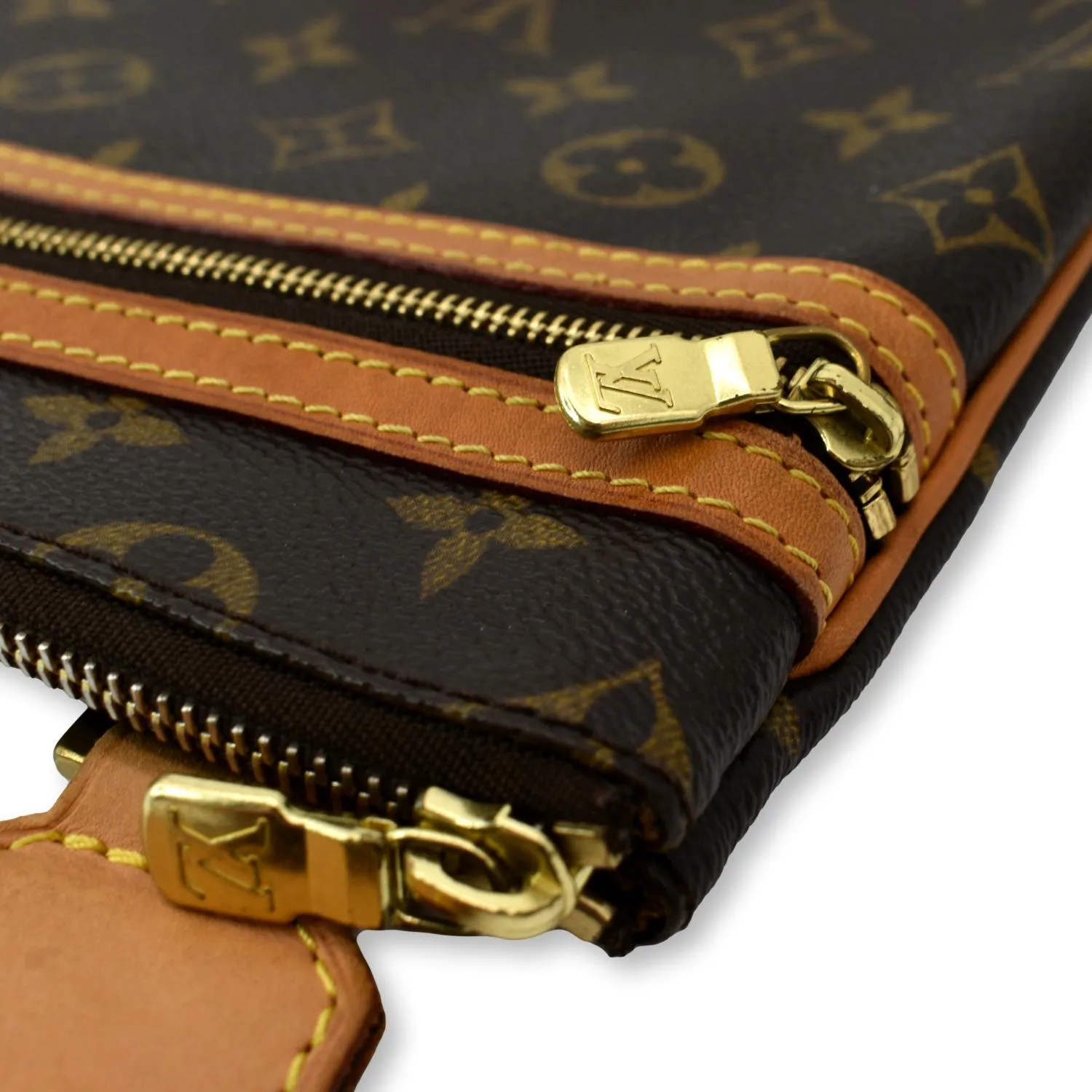 LOUIS VUITTON Bosphore Pochette Monogram Canvas Shoulder Bag Brown
