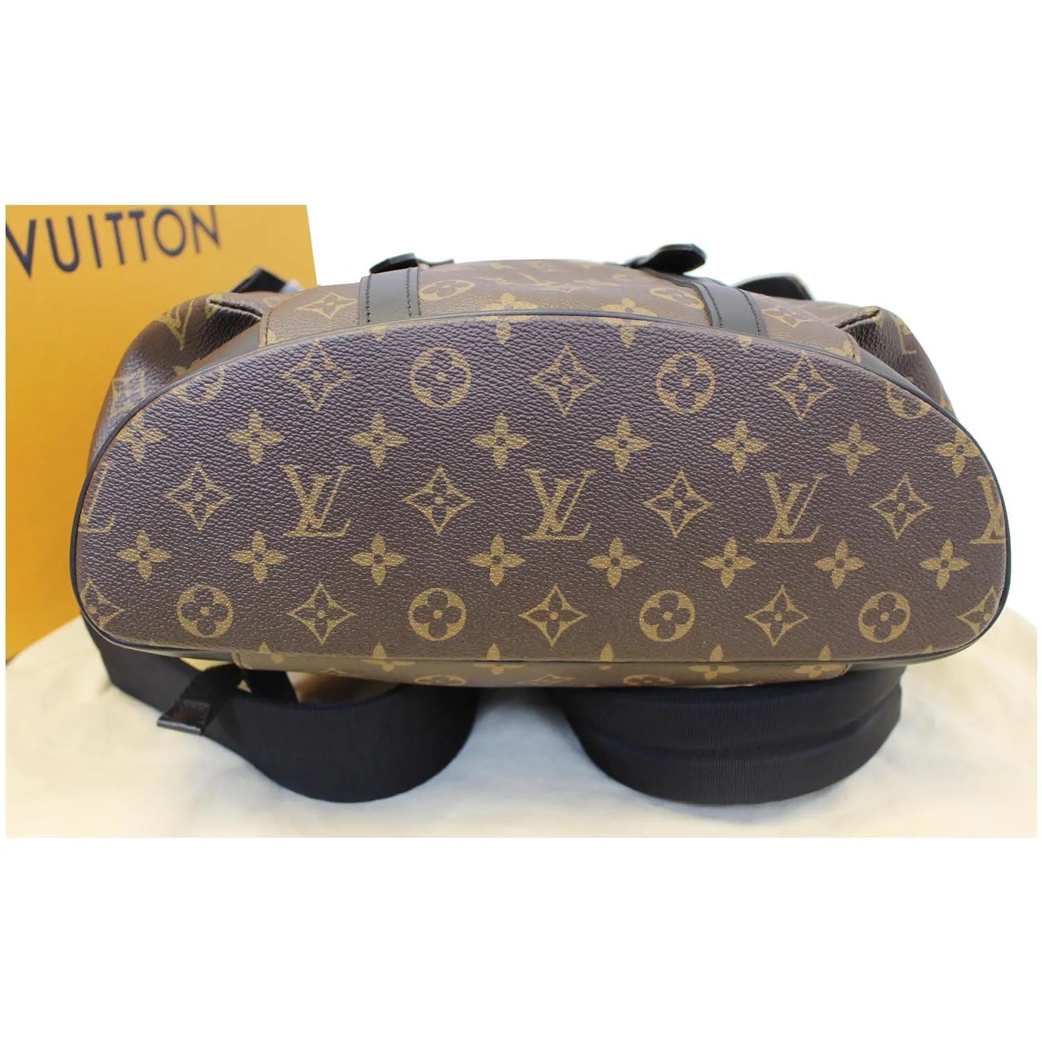 LOUIS VUITTON Christopher PM Monogram Macassar Canvas Backpack Bag Brown