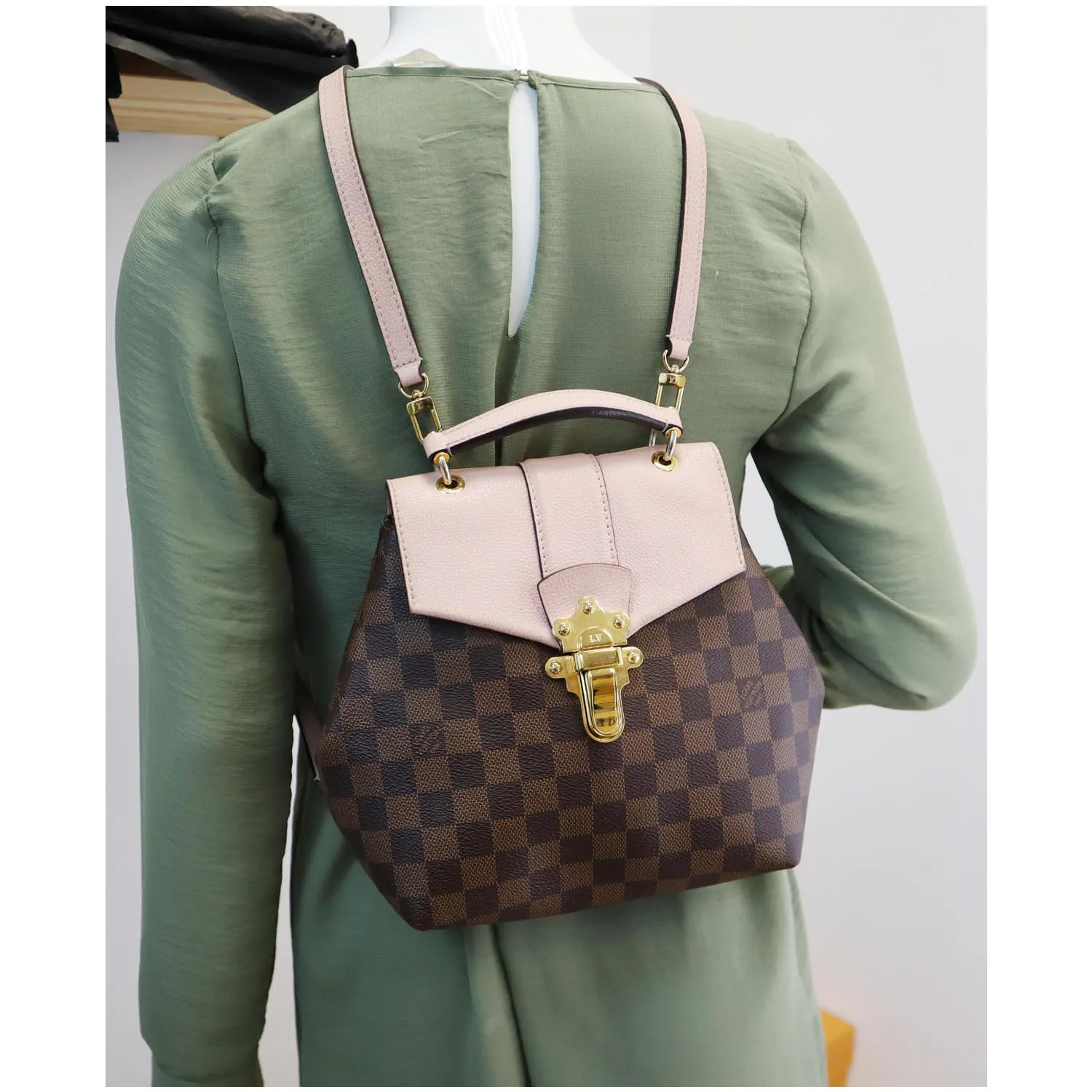 LOUIS VUITTON Clapton Damier Ebene Backpack Bag Magnolia - 20% OFF