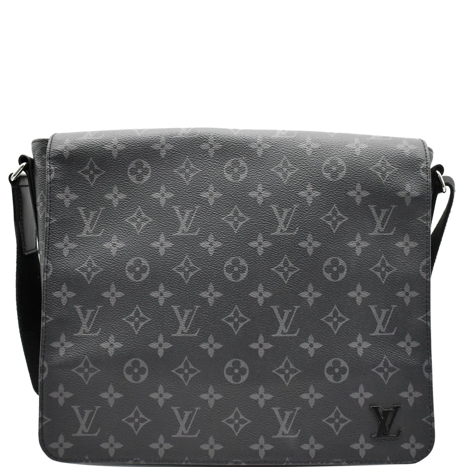 LOUIS VUITTON District MM Monogram Eclipse Messenger Bag Black