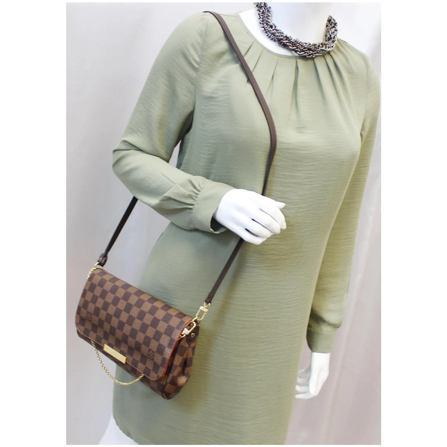 LOUIS VUITTON Favorite MM Damier Ebene Crossbody Bag Brown Reserved ( Agha Rafiq )