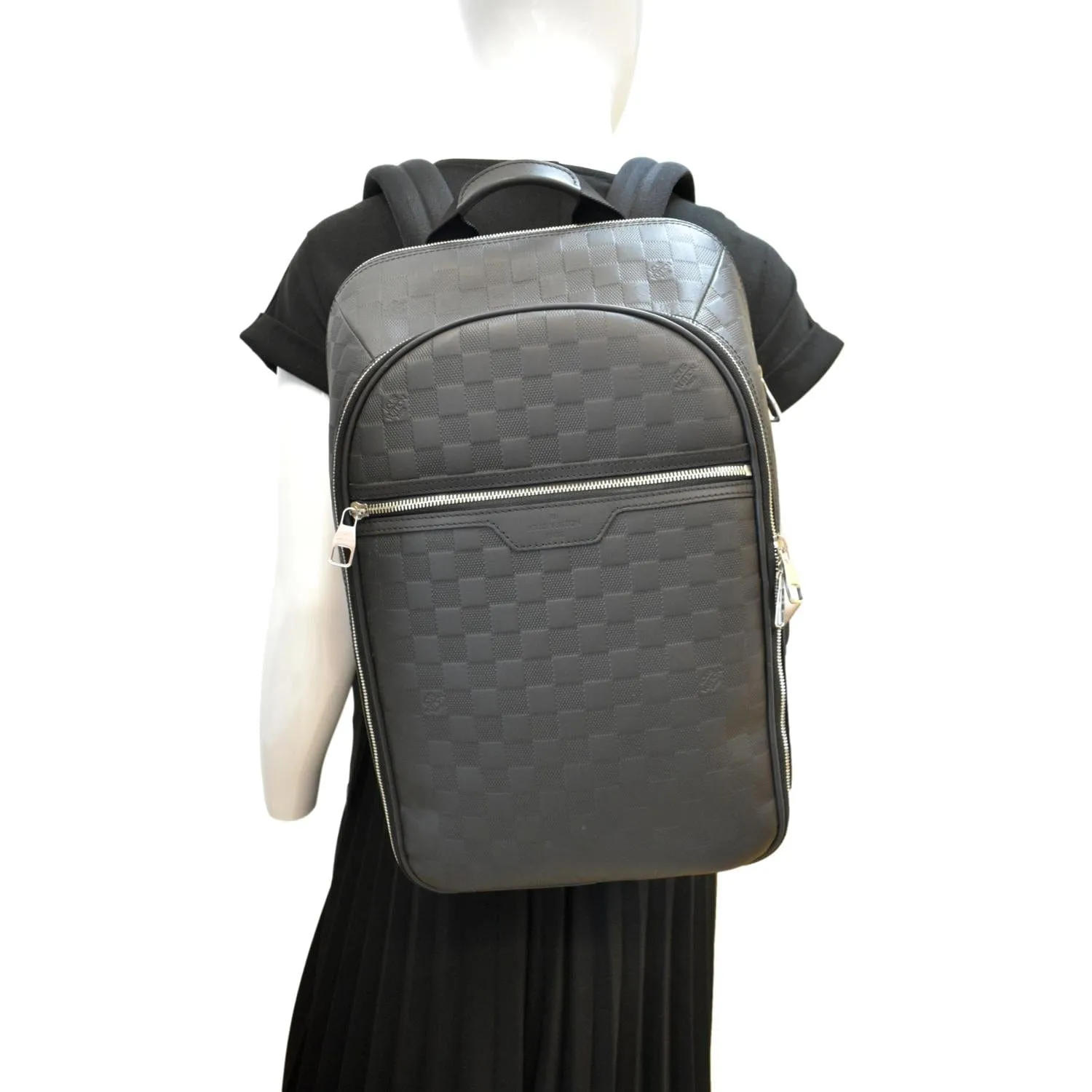 LOUIS VUITTON Michael NV2 Damier Infini Leather Backpack Bag Black