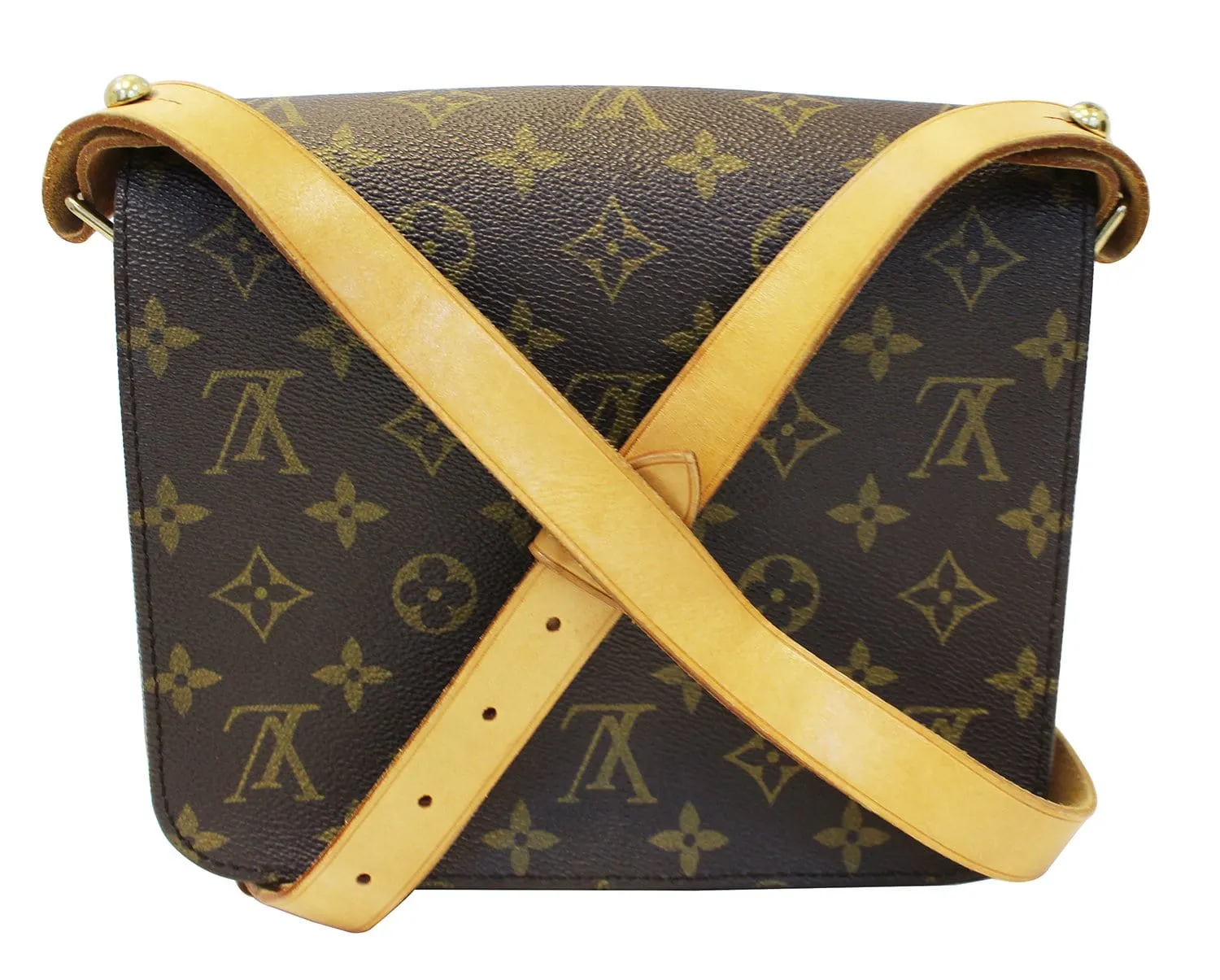 LOUIS VUITTON Monogram Brown Cartouchiere MM Messenger Bag