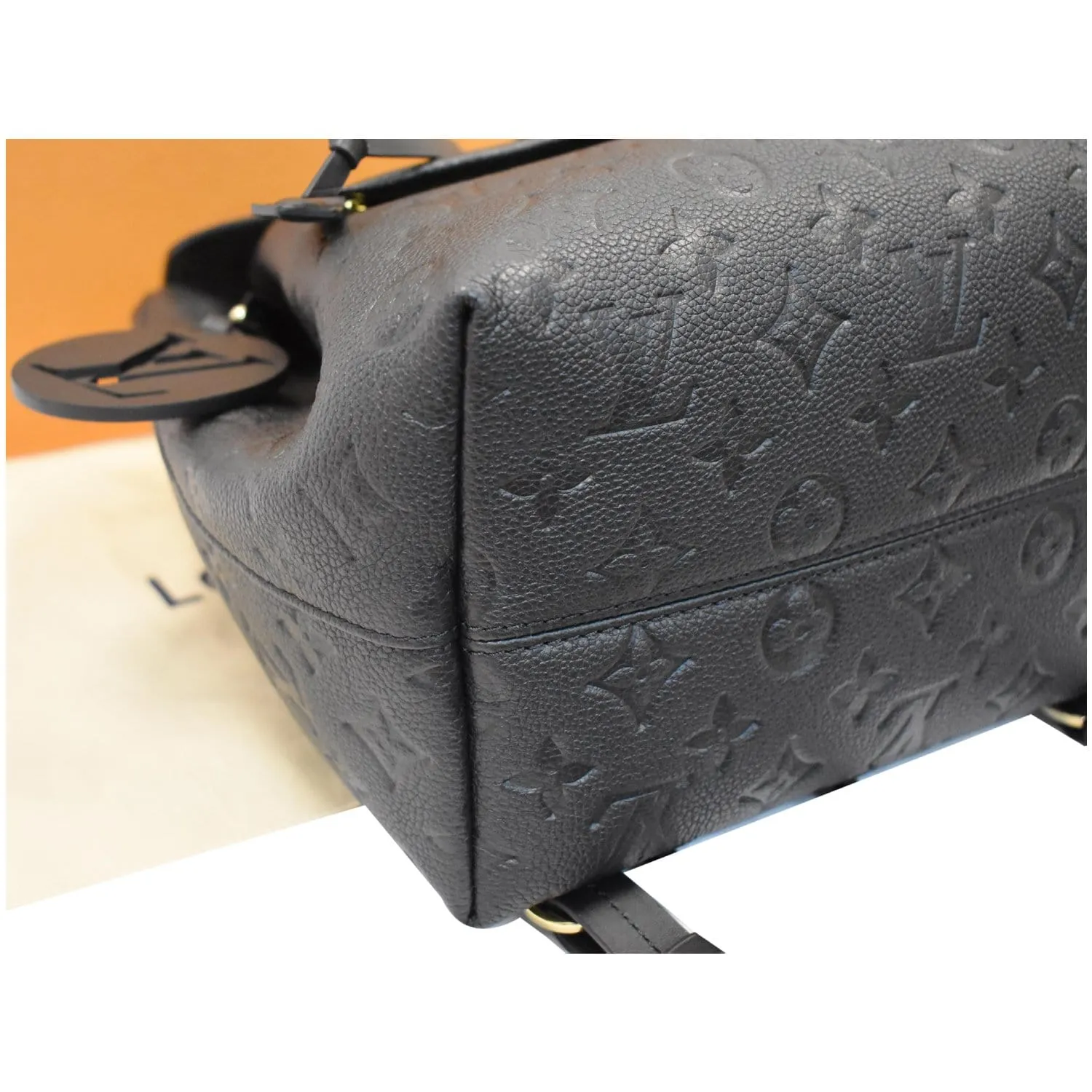 LOUIS VUITTON Montsouris Monogram Empreinte Leather Backpack Black