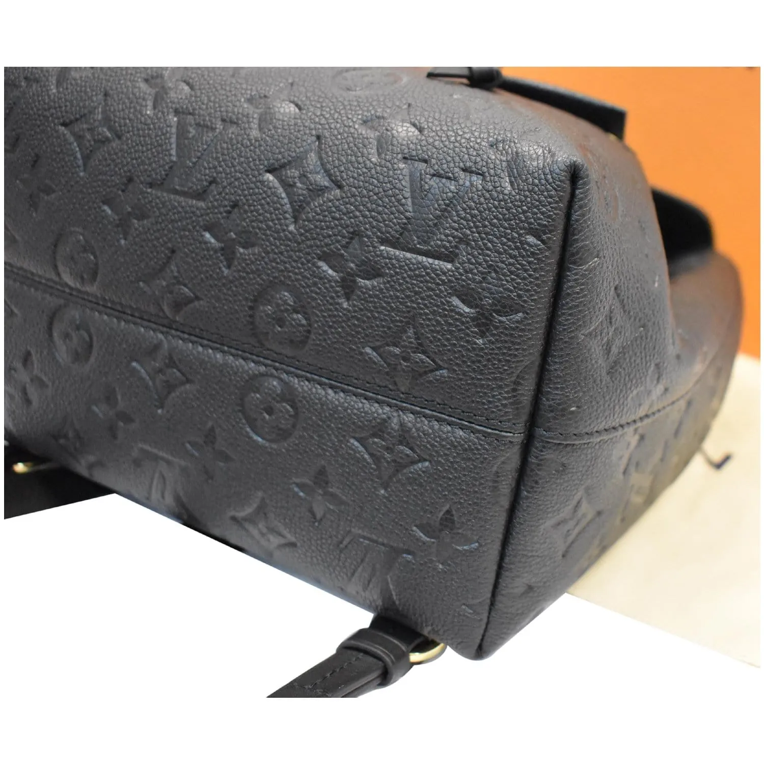 LOUIS VUITTON Montsouris Monogram Empreinte Leather Backpack Black