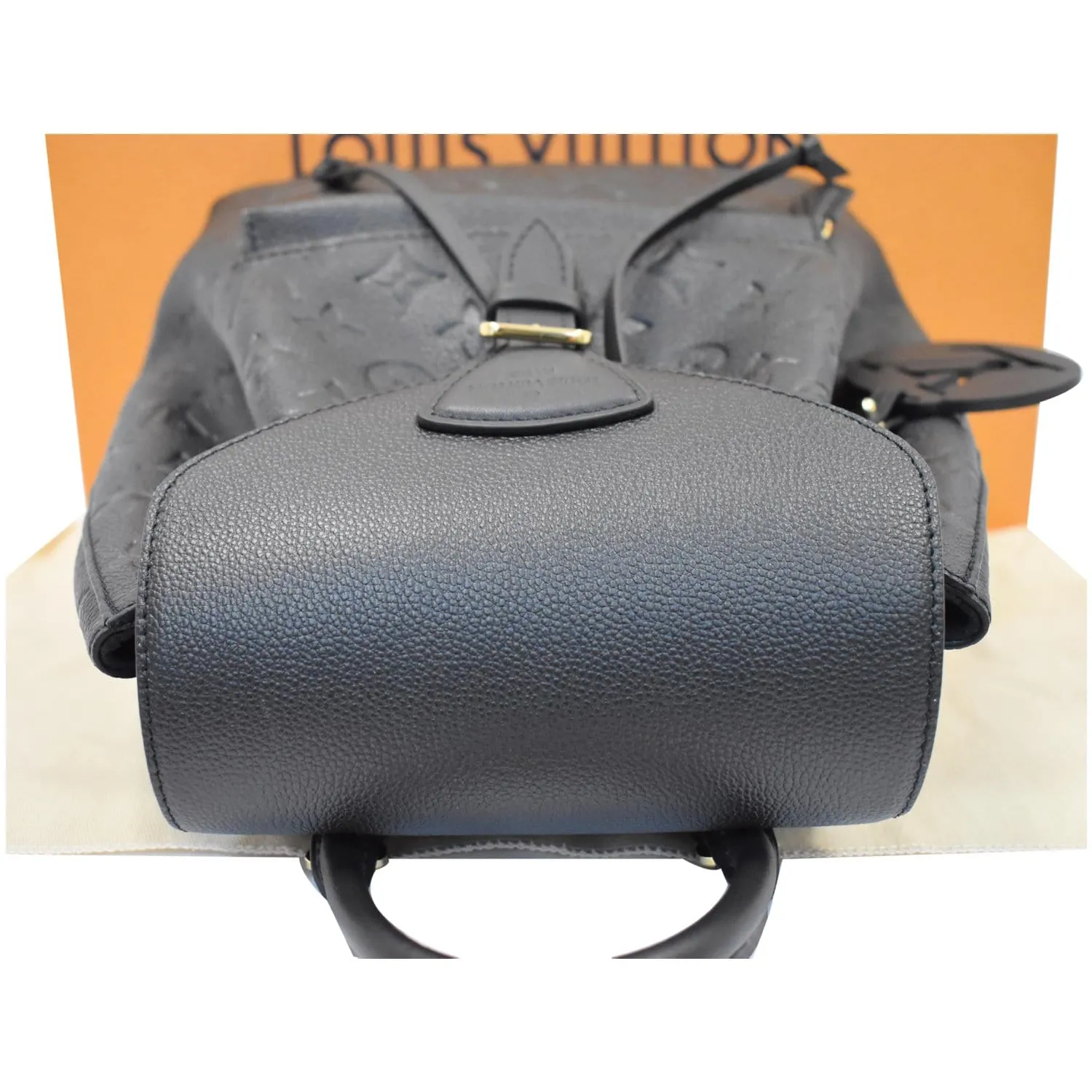 LOUIS VUITTON Montsouris Monogram Empreinte Leather Backpack Black