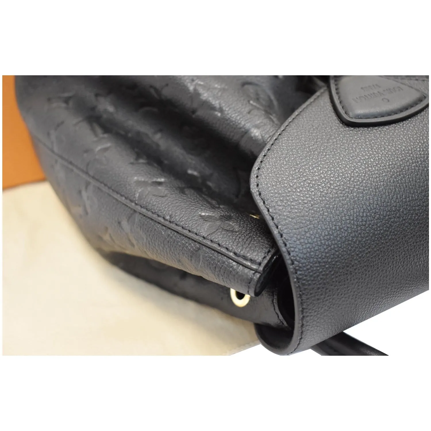 LOUIS VUITTON Montsouris Monogram Empreinte Leather Backpack Black