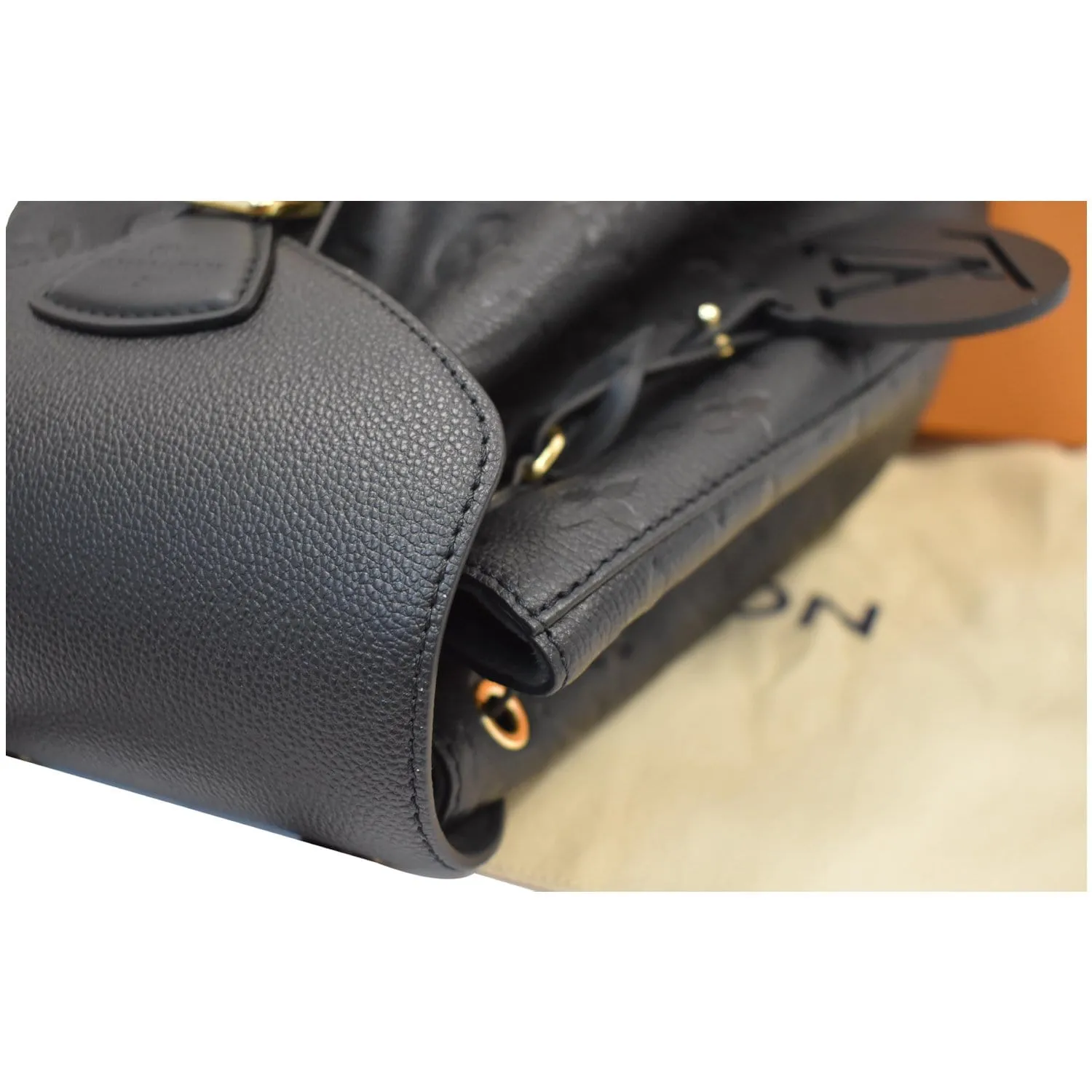 LOUIS VUITTON Montsouris Monogram Empreinte Leather Backpack Black