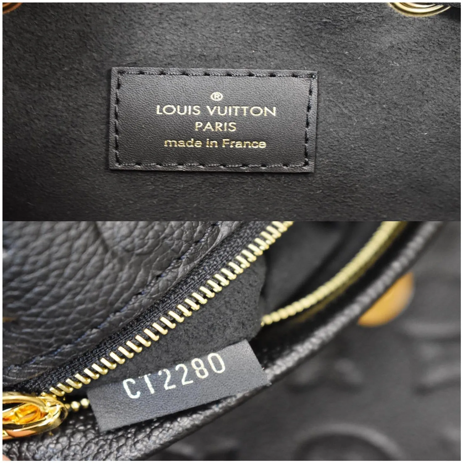 LOUIS VUITTON Montsouris Monogram Empreinte Leather Backpack Black
