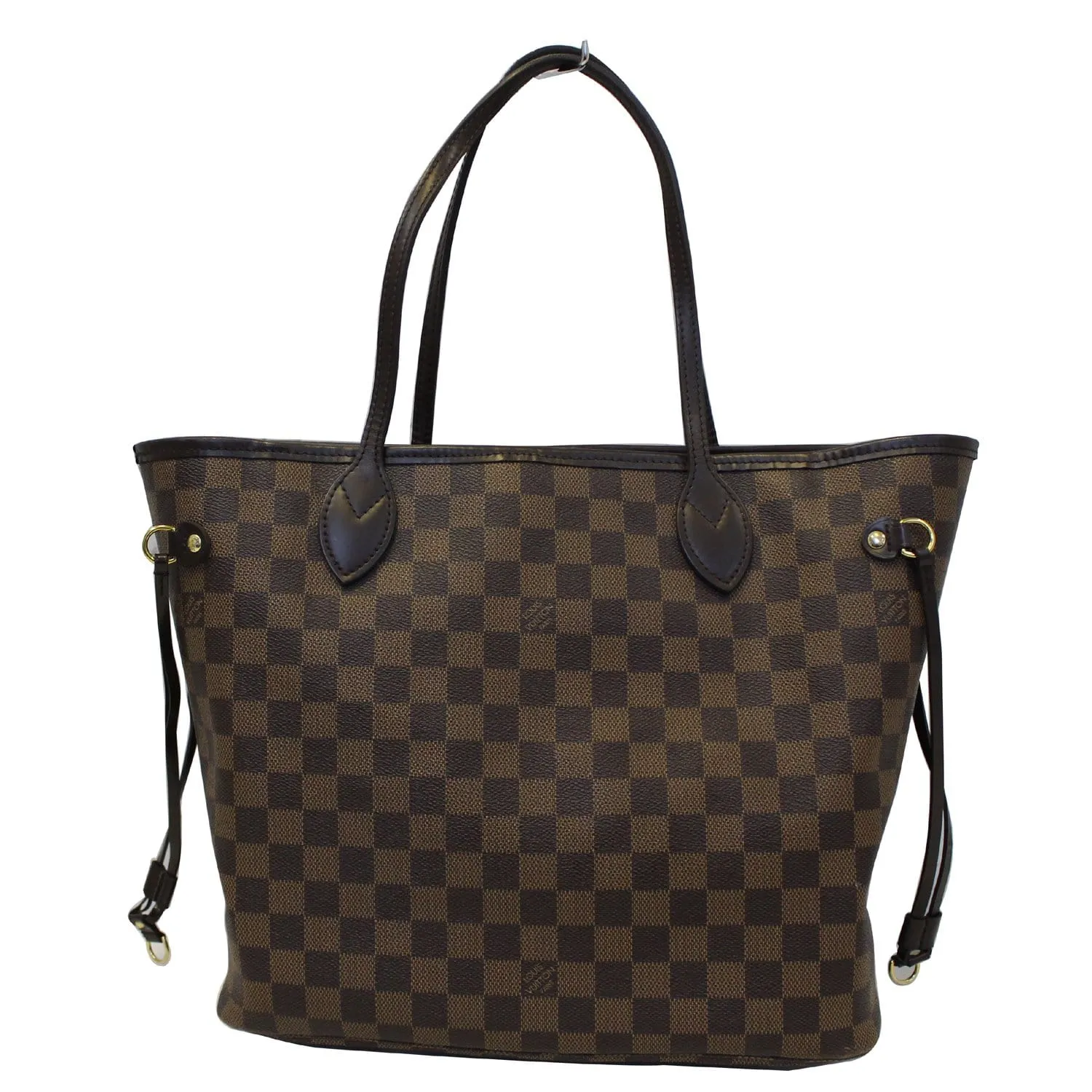 LOUIS VUITTON Neverfull MM Damier Ebene Tote Shoulder Bag Brown