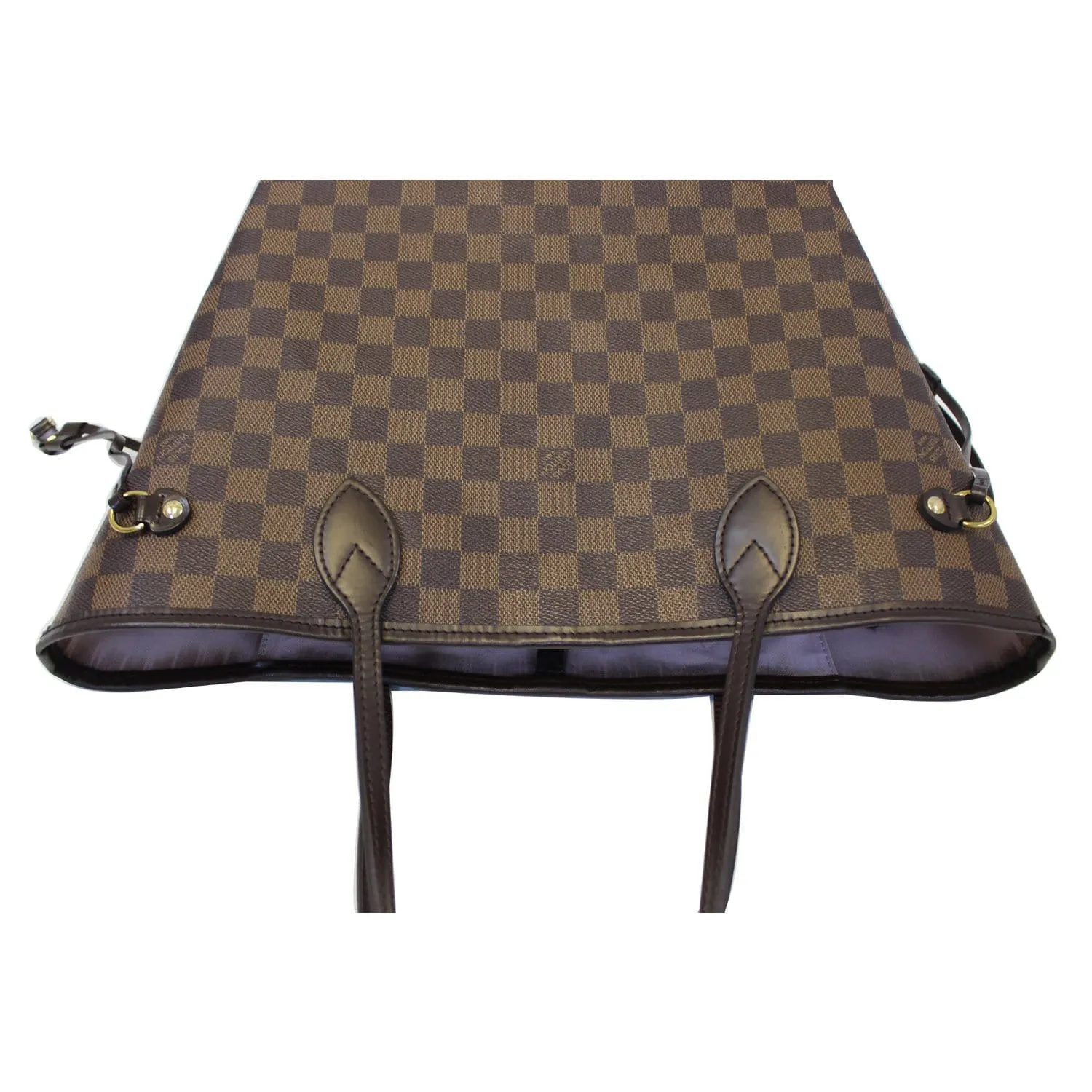 LOUIS VUITTON Neverfull MM Damier Ebene Tote Shoulder Bag Brown