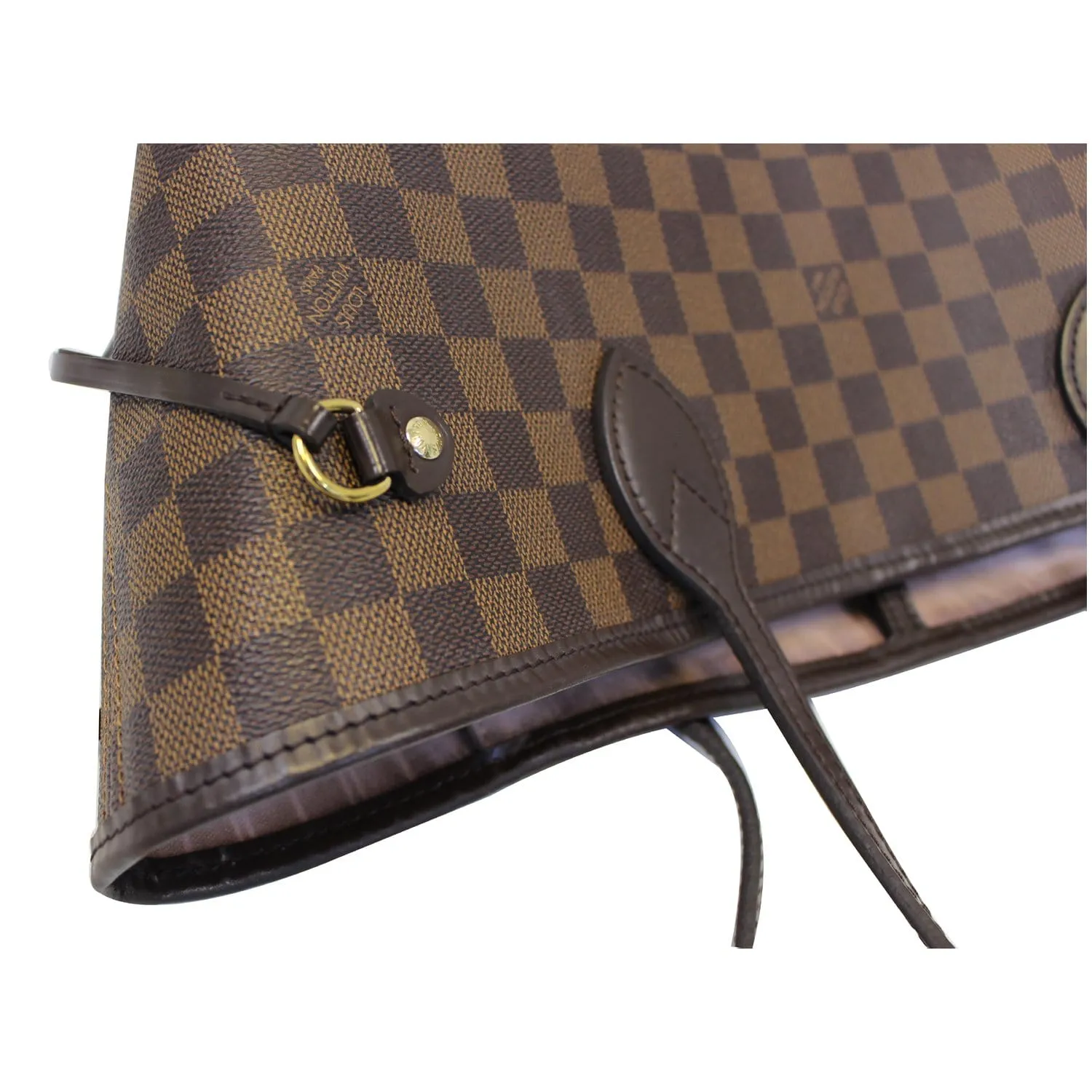 LOUIS VUITTON Neverfull MM Damier Ebene Tote Shoulder Bag Brown