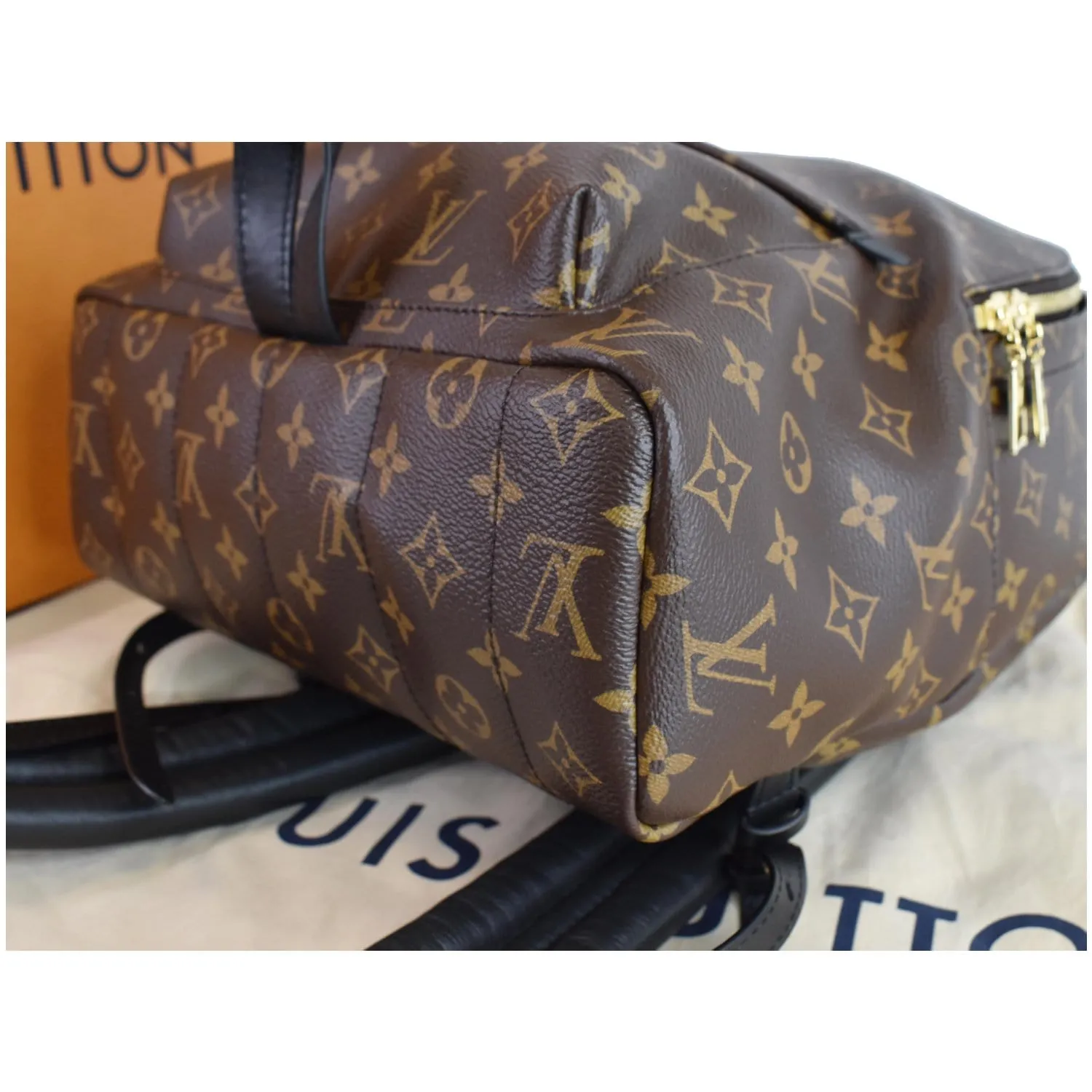 LOUIS VUITTON Palm Springs MM Monogram Canvas Backpack Bag Brown