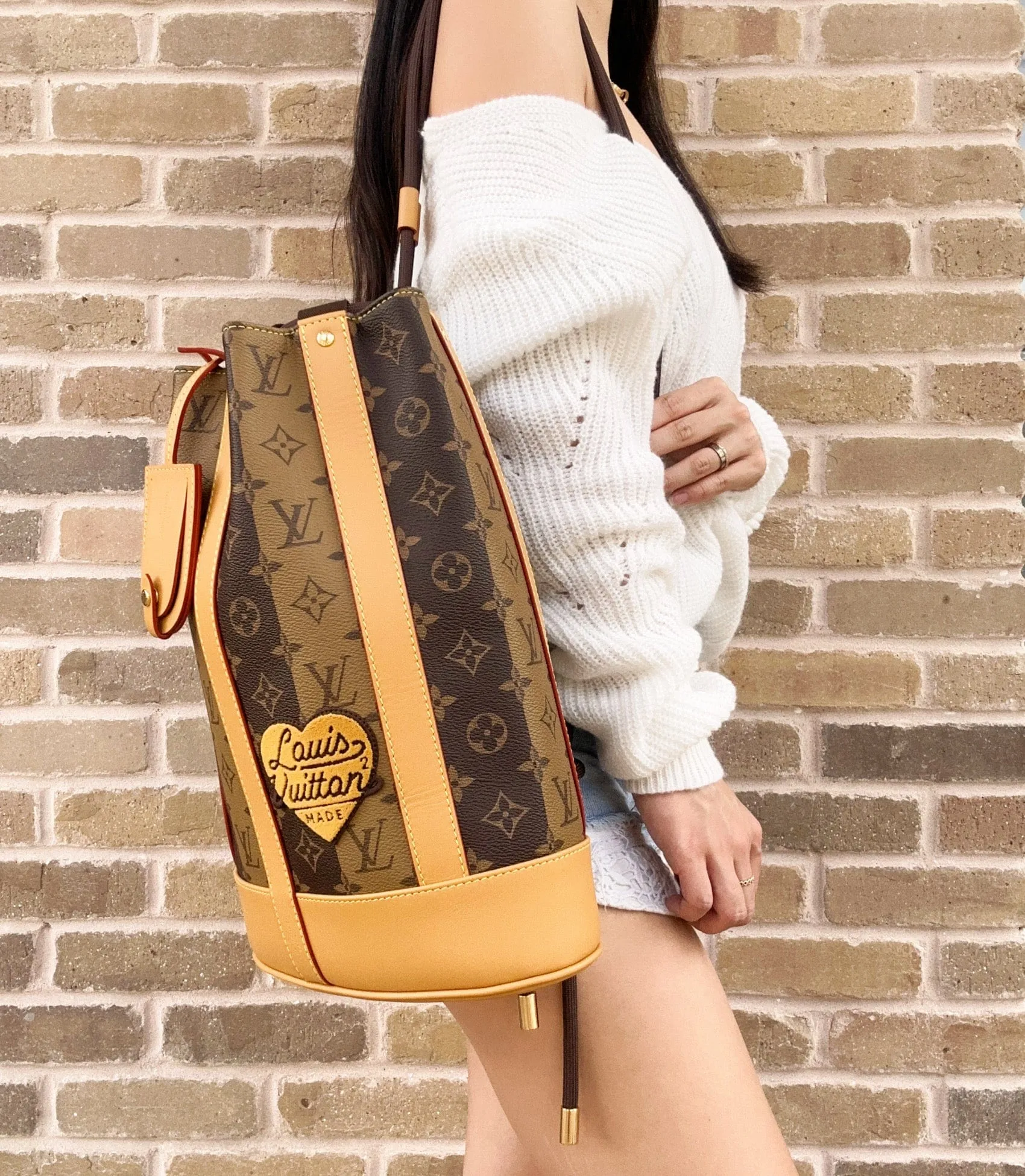 Louis Vuitton Reverse Monogram Stripe Randonnee Messenger Shoulder Bag M45968