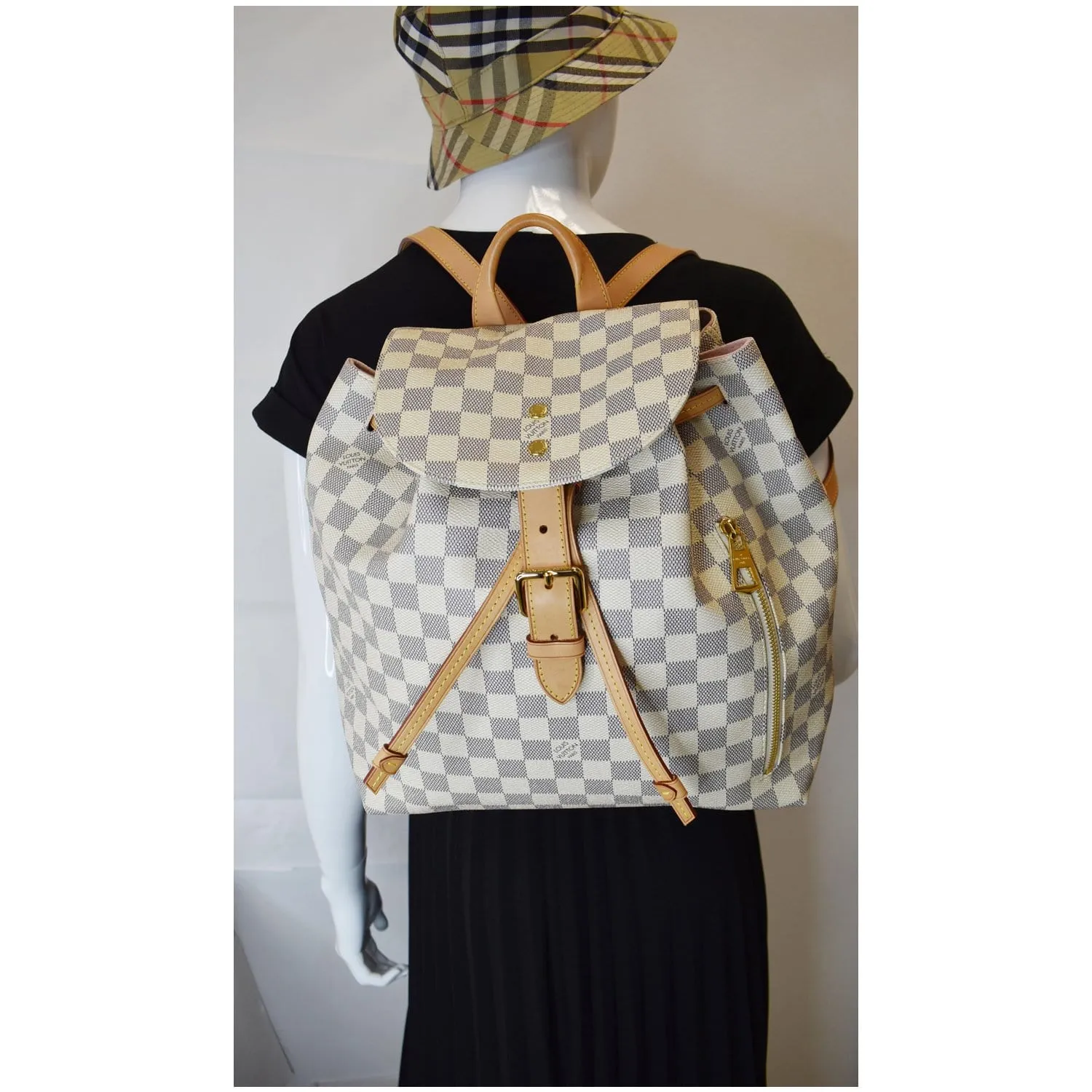 LOUIS VUITTON Sperone Damier Azur Backpack Bag White