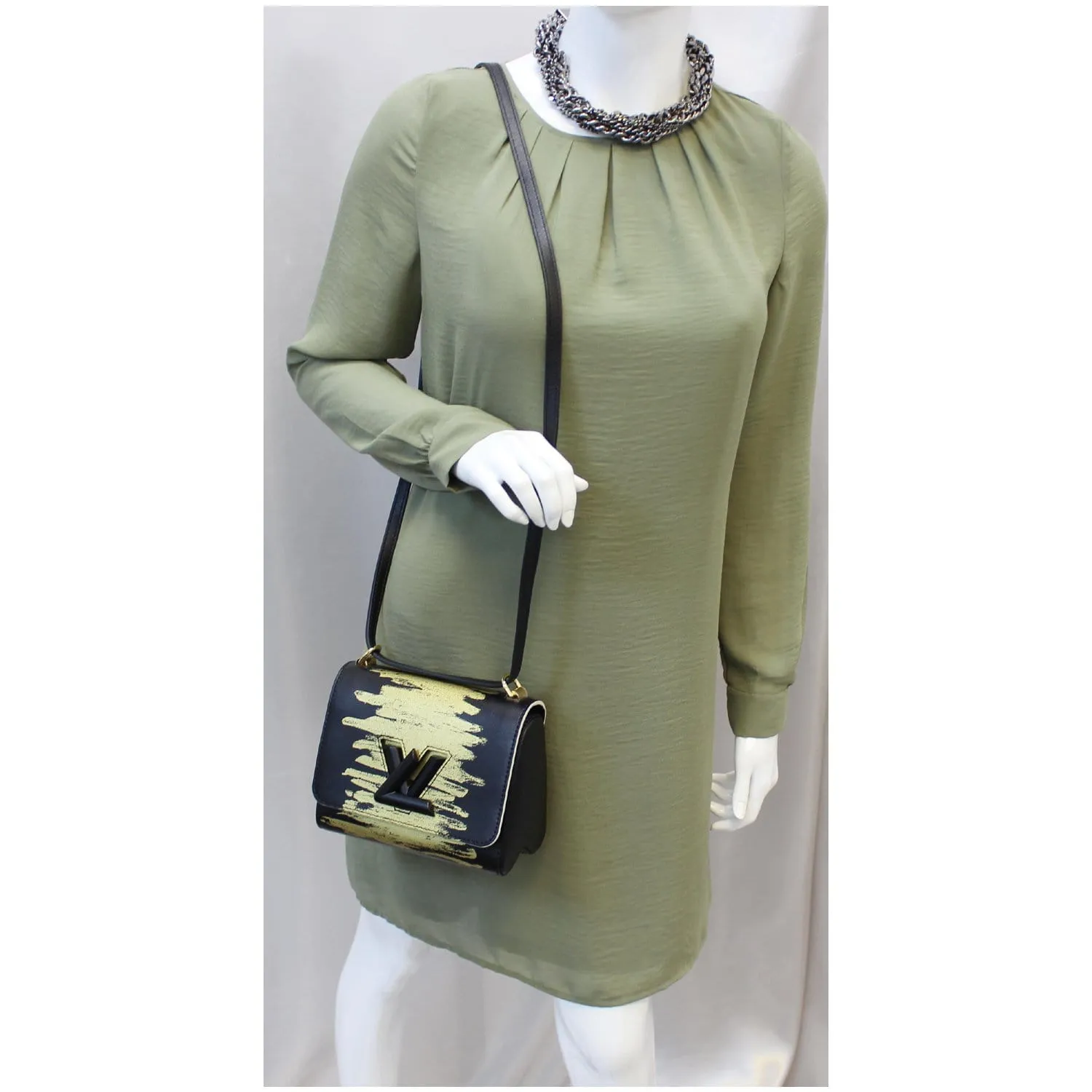 LOUIS VUITTON Twist PM Calfskin Leather Crossbody Bag Light Gold - 20% OFF
