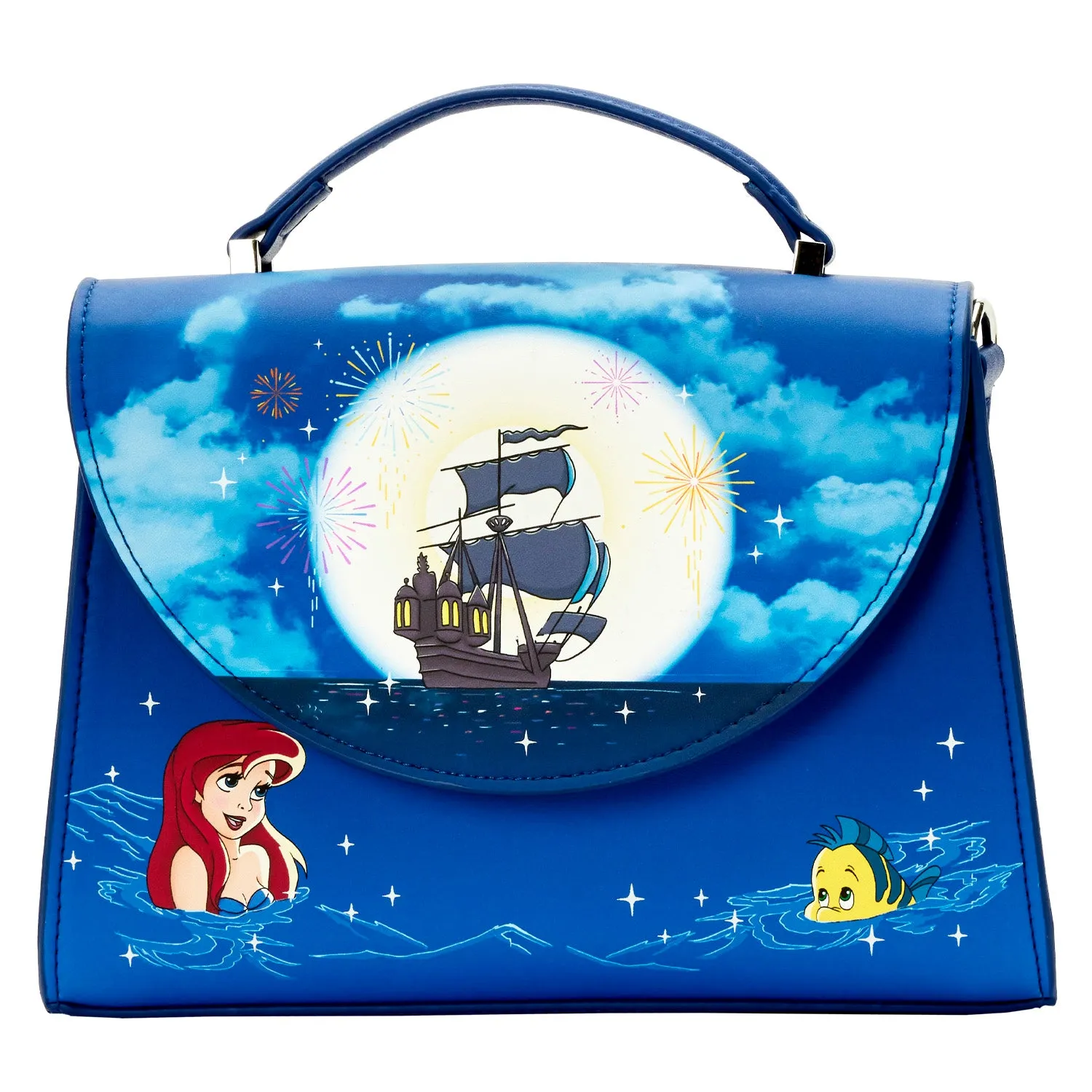 Loungefly The Little Mermaid Ariel Fireworks Glow in the Dark Crossbody Bag