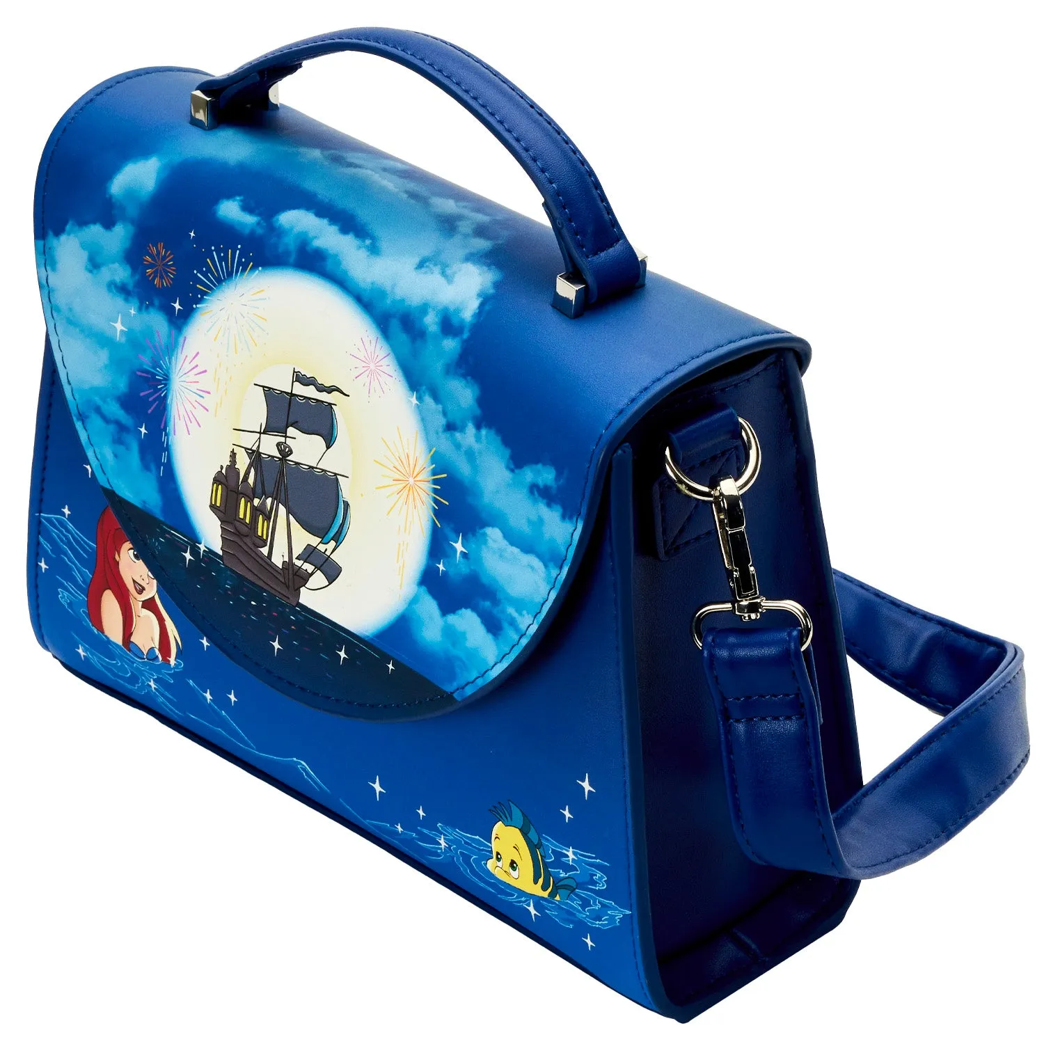 Loungefly The Little Mermaid Ariel Fireworks Glow in the Dark Crossbody Bag