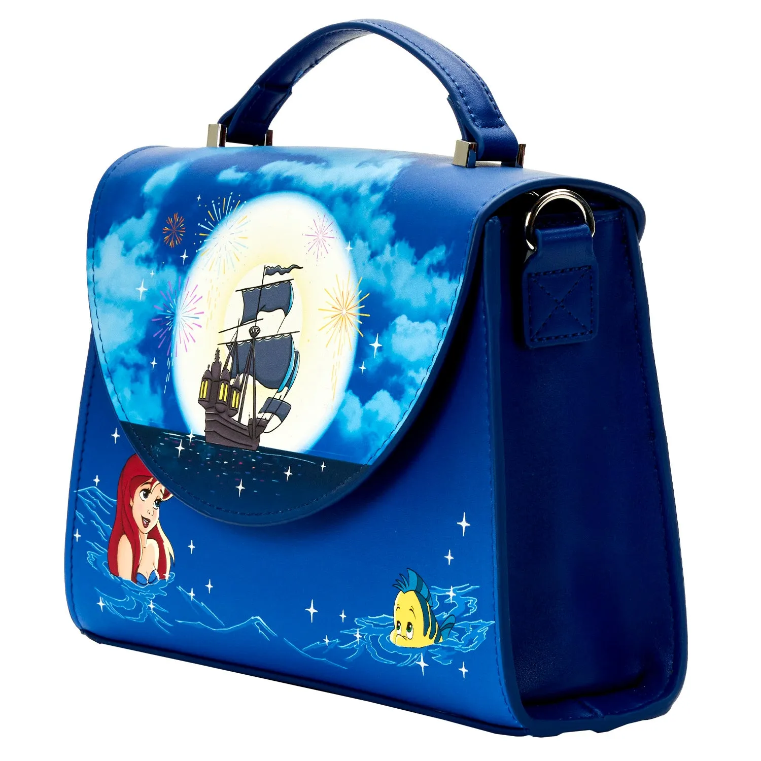 Loungefly The Little Mermaid Ariel Fireworks Glow in the Dark Crossbody Bag