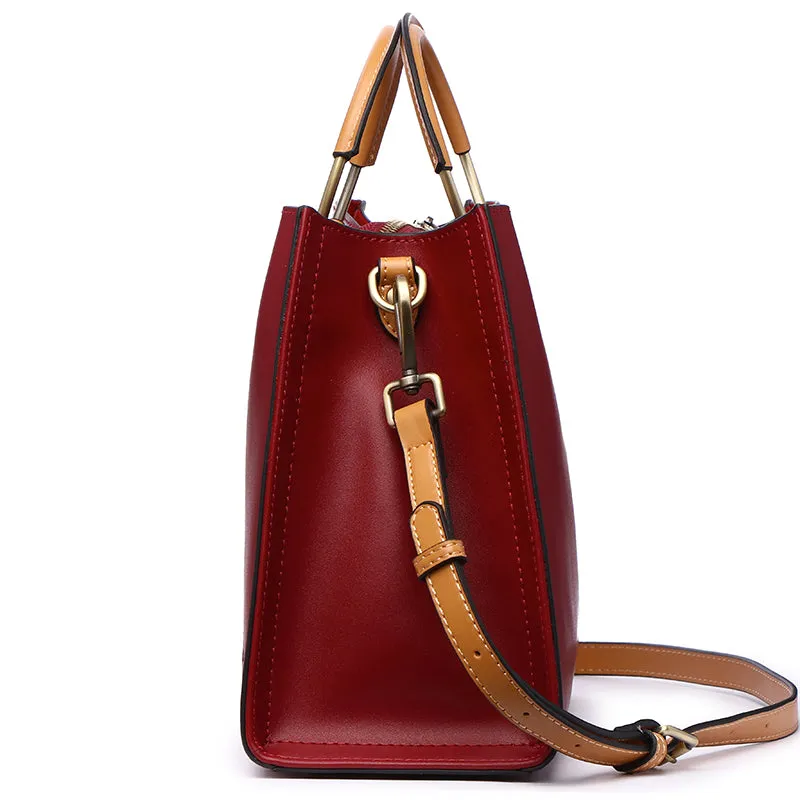 <bold>Top-Handle / Tote Bag <br>Genuine-Leather