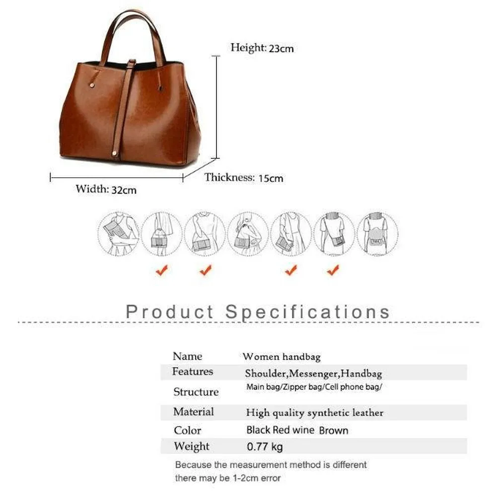 <bold>Tote / Shoulder Bag  <br>Vegan-Leather
