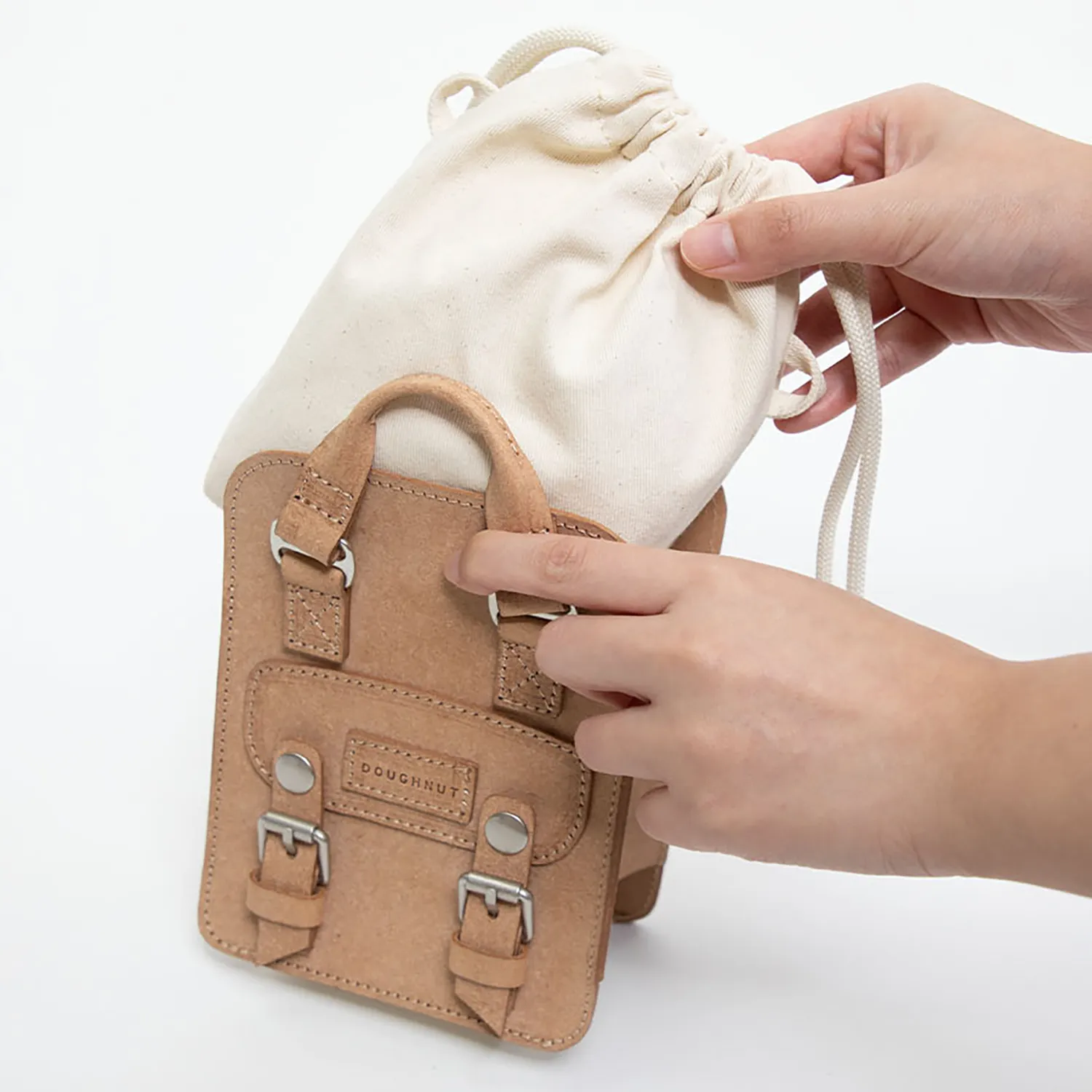 Macaroon Tiny Bucket Organic Cotton Series Crossbody Bag