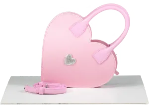 Mach & Mach Pink Satin Crystal-embellished Heart Tote Bag