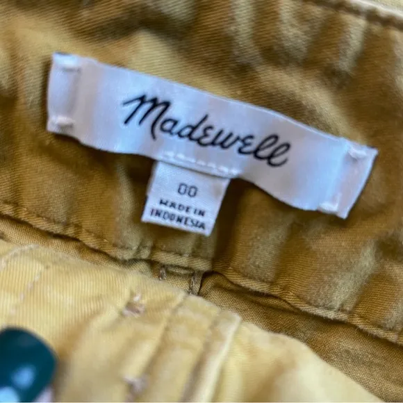 Madewell Tie Waist Utility Midi Skirt Bronzed Lichen Yellow Brown Size 00