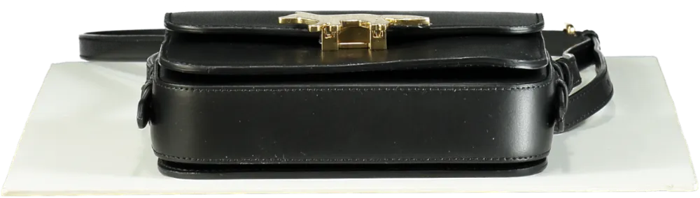 Maison Kitsuné Black Leather Eddie Fox Clasp Crossbody Bag