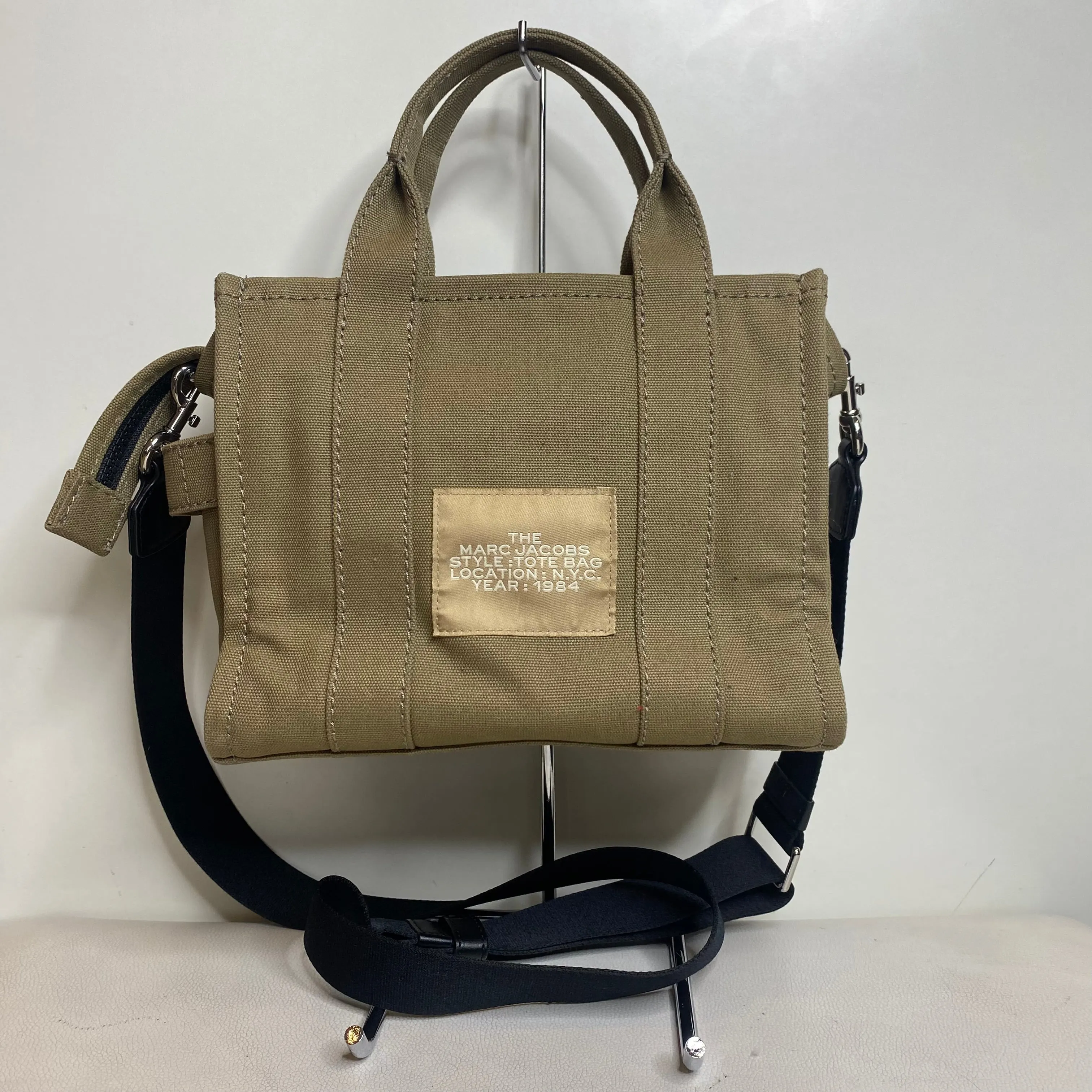 MARC JACOBS The Tote Bag Canvas Slate Green Small