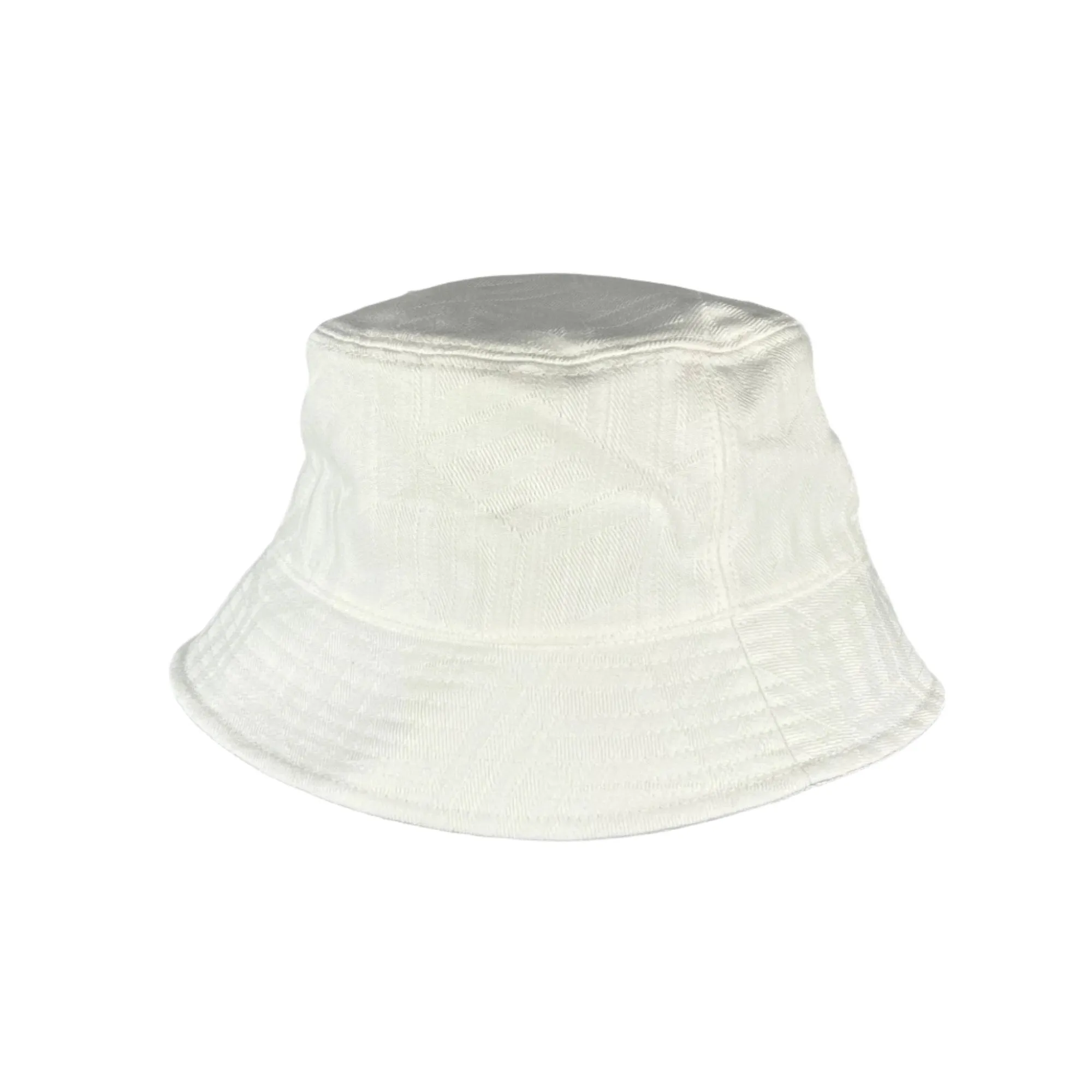 MCM White Cubic Logo Denim Jacquard Bucket Hat