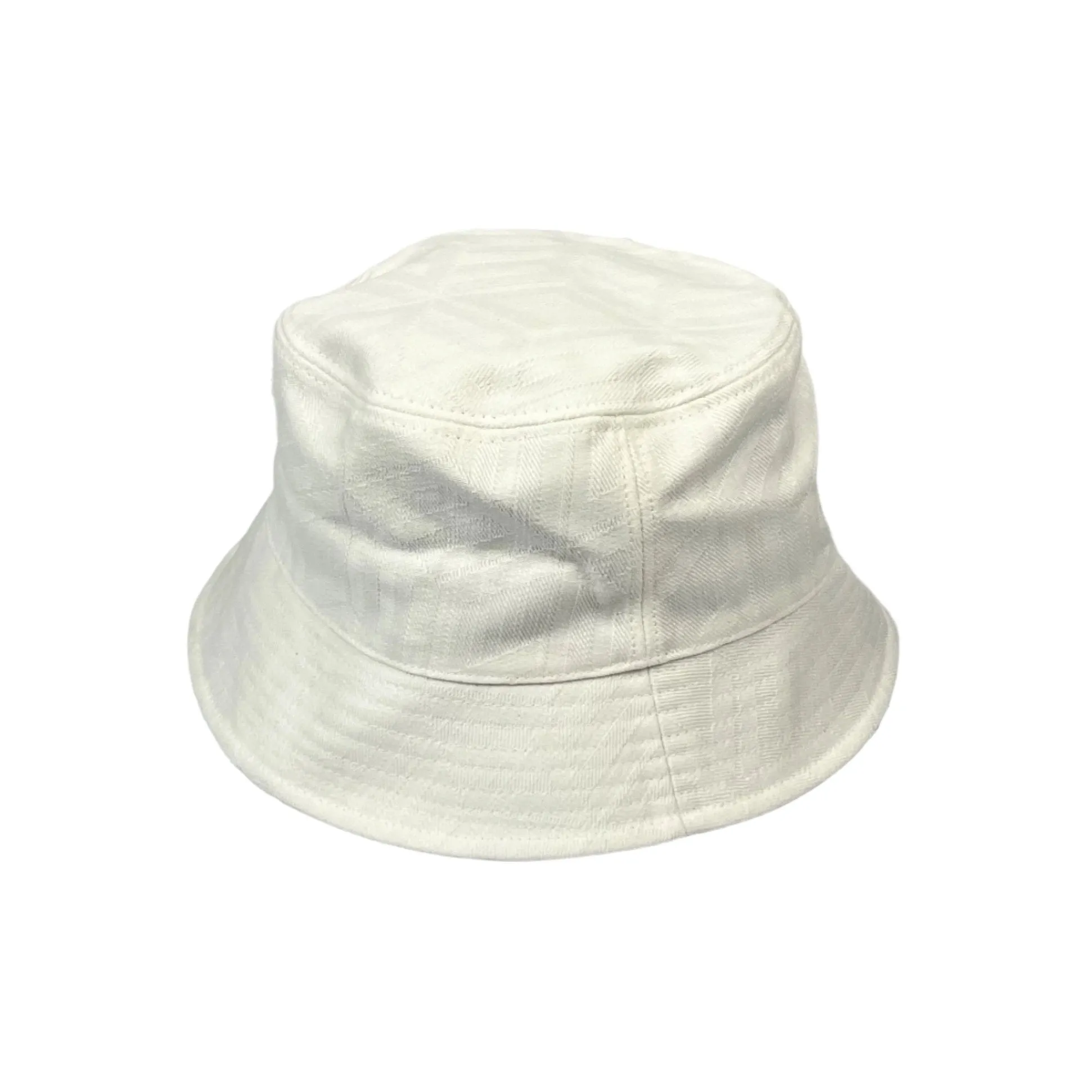 MCM White Cubic Logo Denim Jacquard Bucket Hat