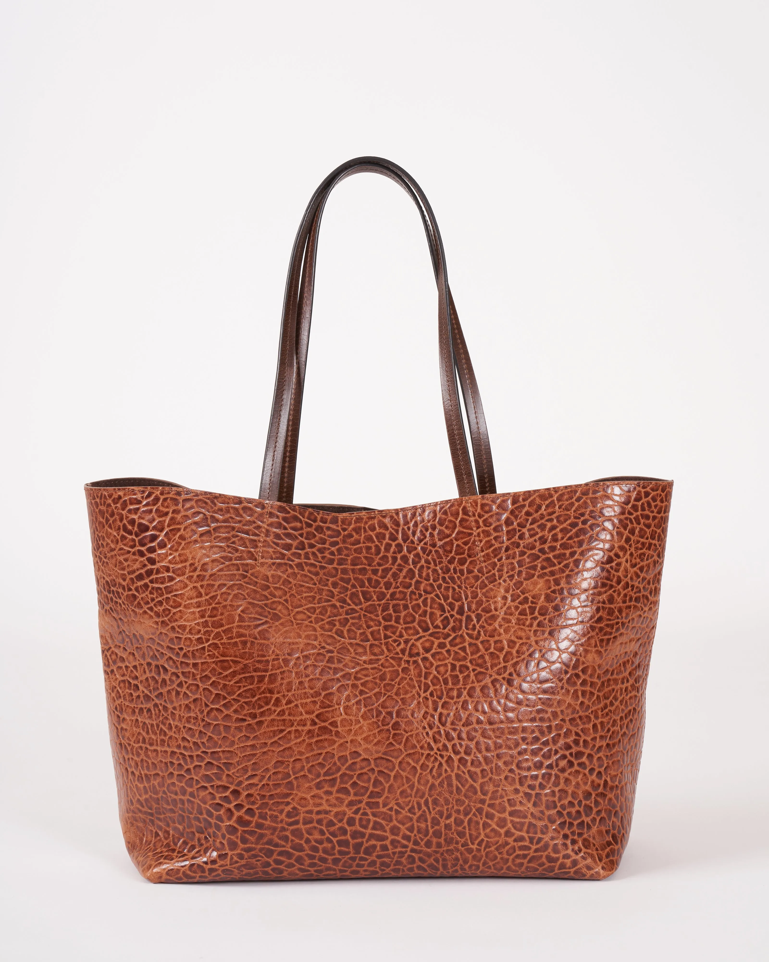 medium essential tote - nutmeg pebbled sheepskin