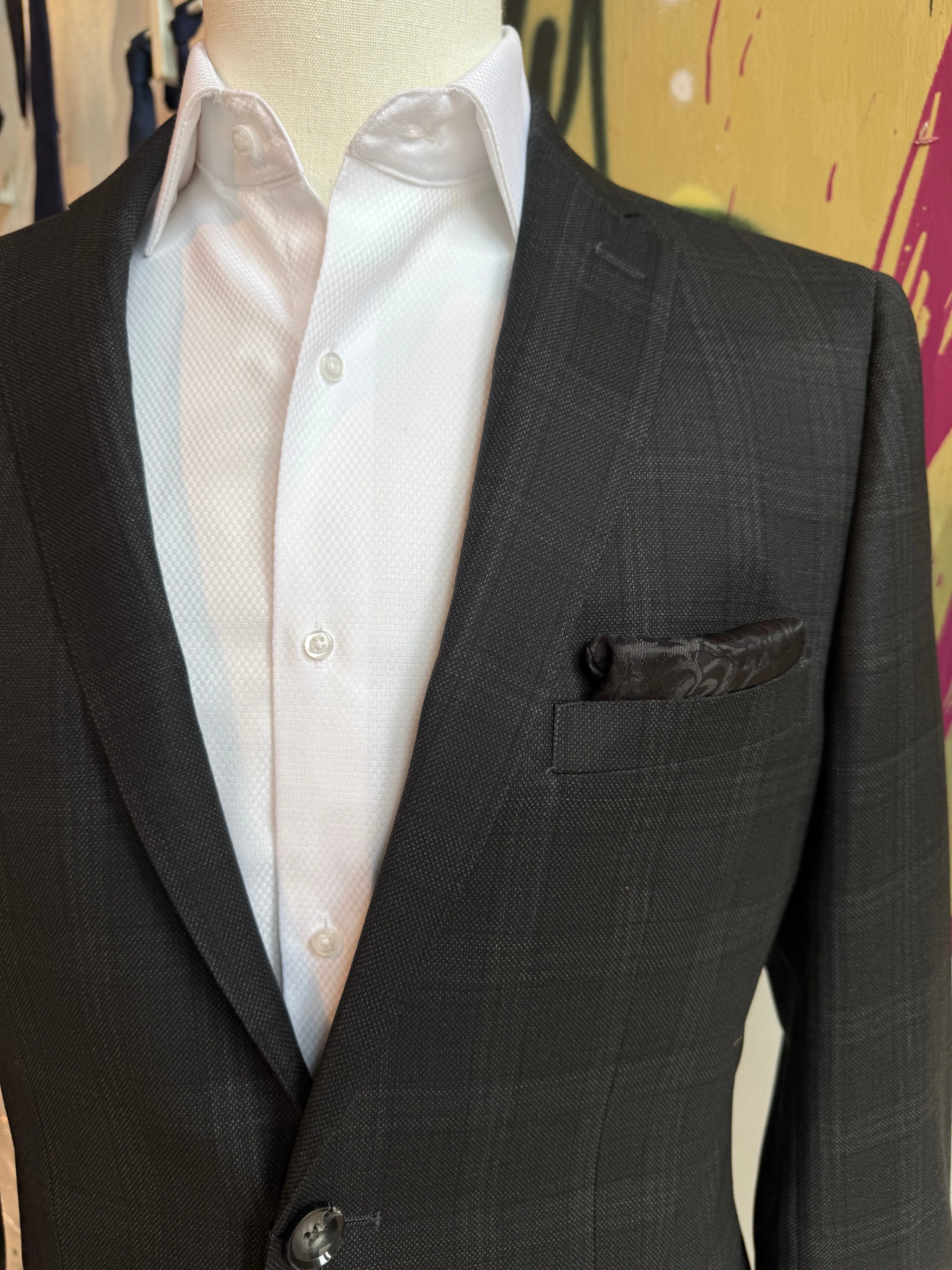 Midnight Gray Shadow Plaid Suit