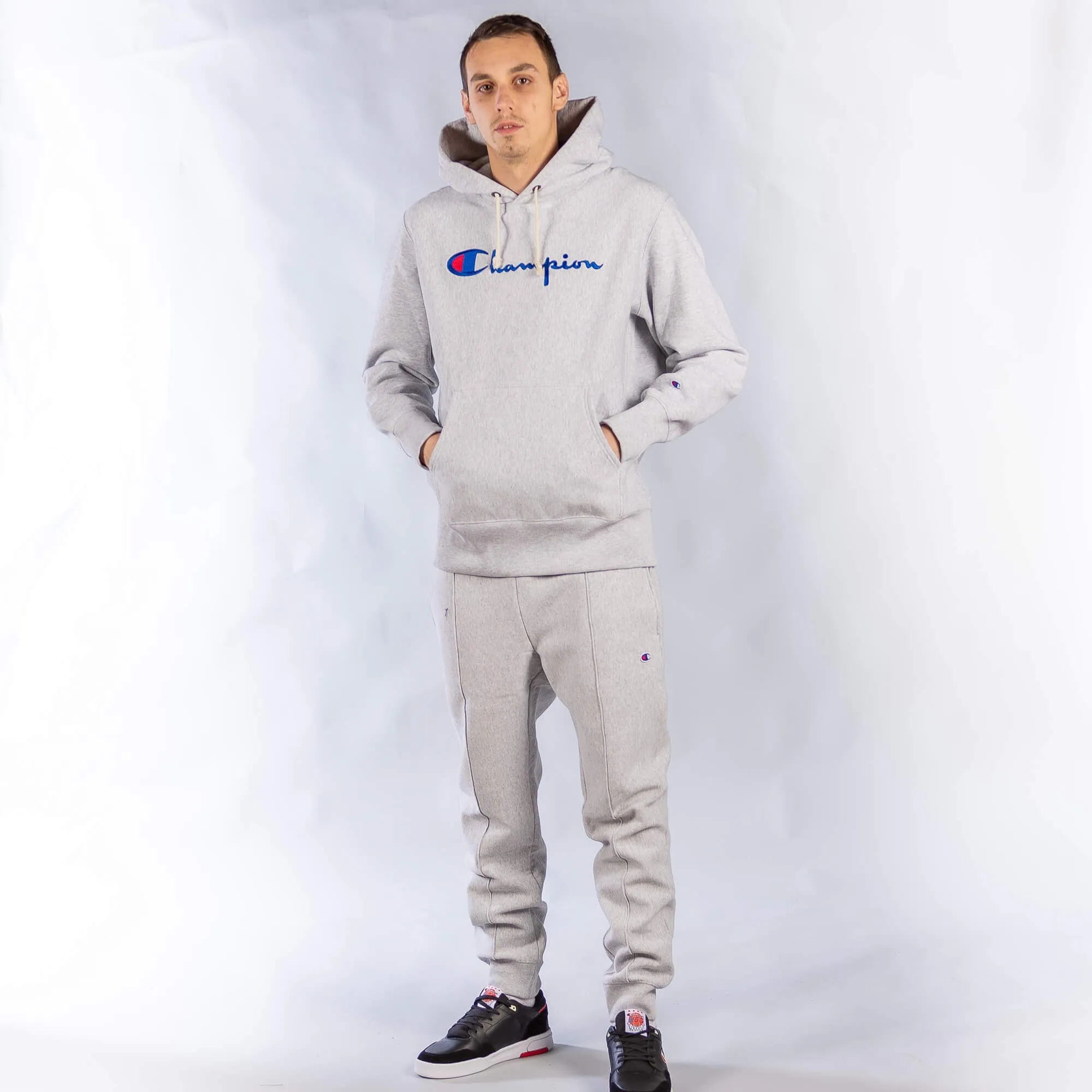 Mikina s kapucňou Champion Premium RWSS 1952 Hooded Sweatshirt šedá