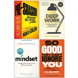 MindPresuasion, Deep Workset Dr Carol Dweck, So Good They Can't Ignore You 4 Books Collection Set