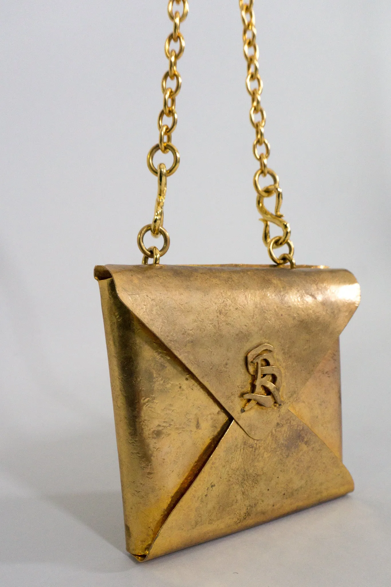 Monogram Brass Envelope Chain Bag