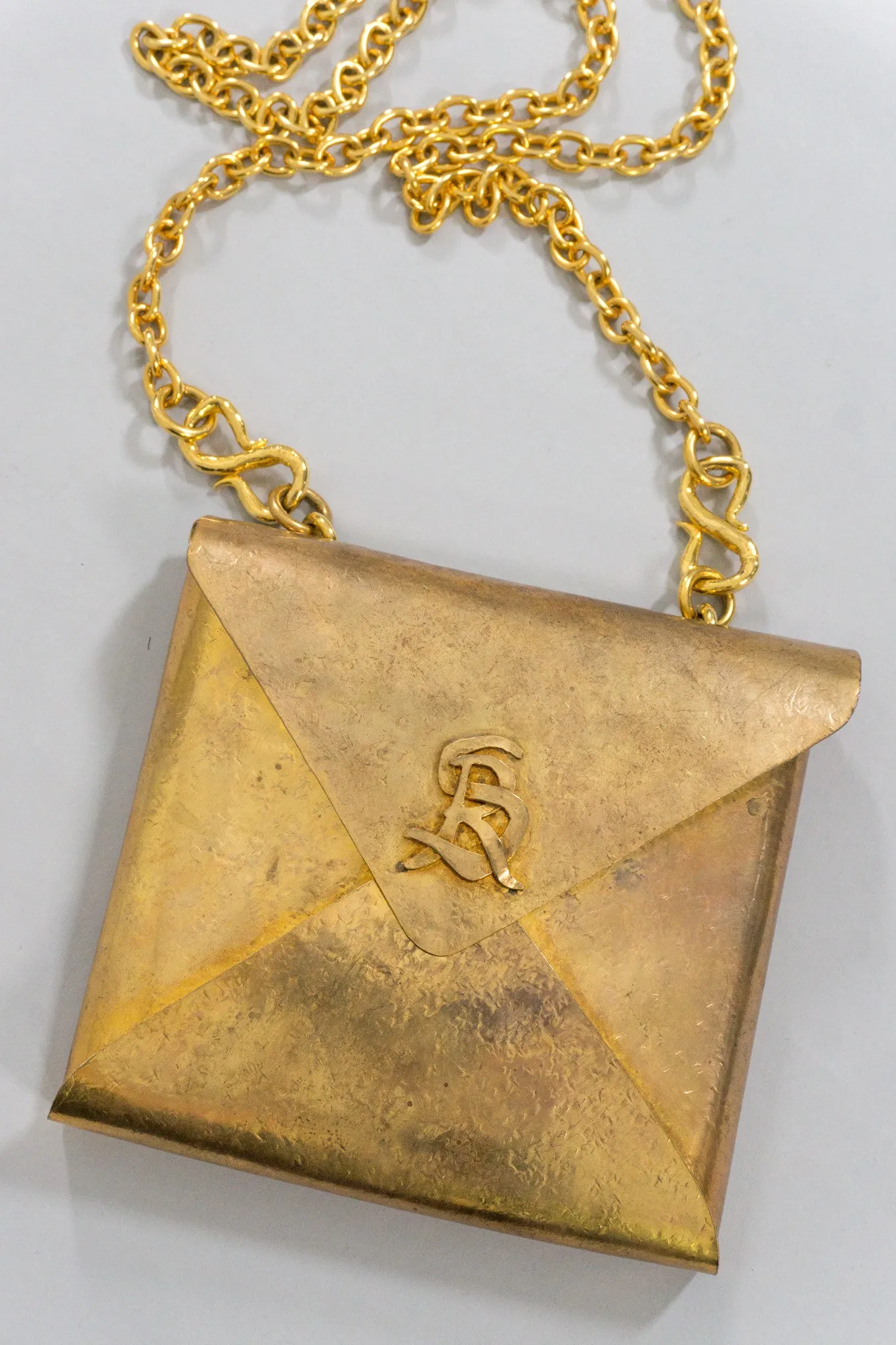Monogram Brass Envelope Chain Bag