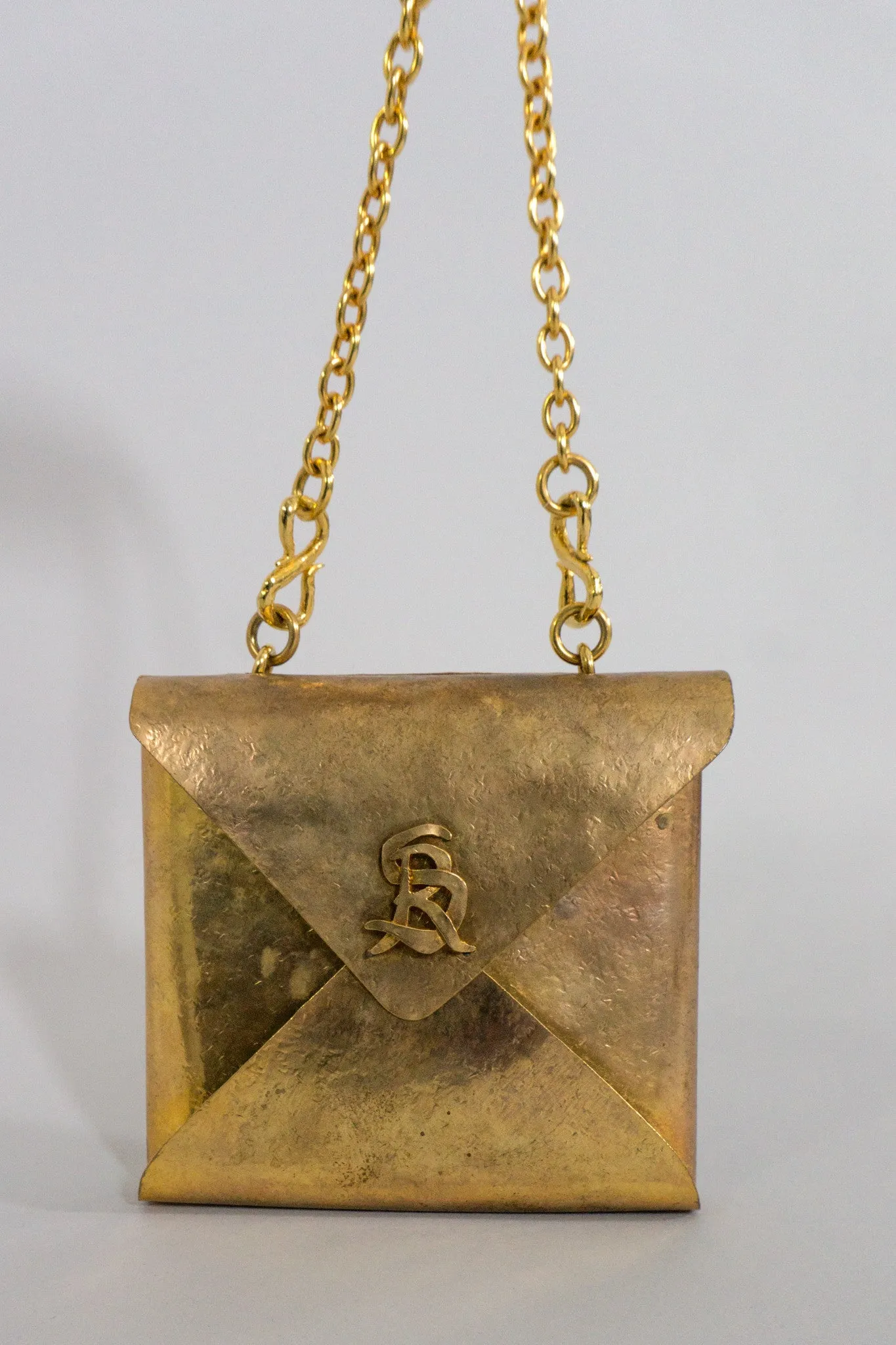 Monogram Brass Envelope Chain Bag